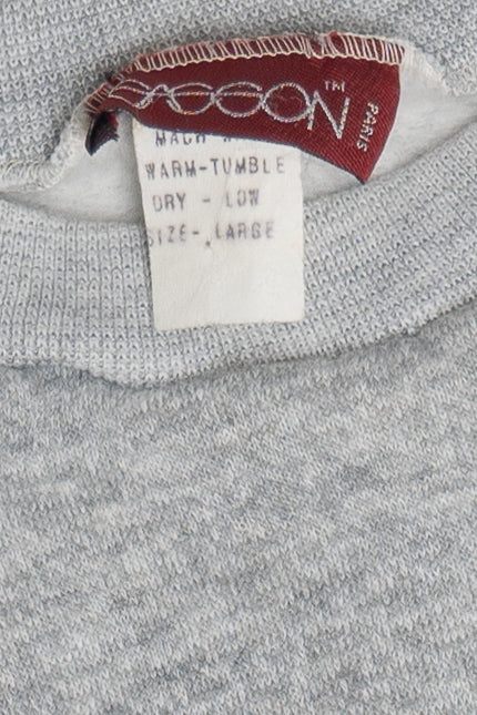 Vintage Sasson Logo Blue Trim Raglan Sweatshirt (1980s) - Image 5