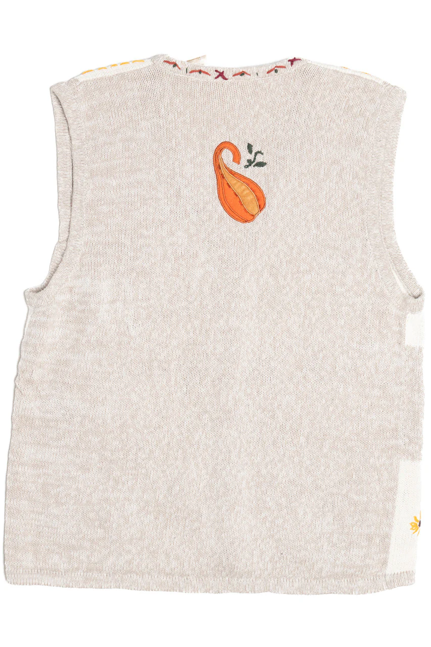 Vintage Scarecrow Patchwork Harvest Sweater Vest - Image 3