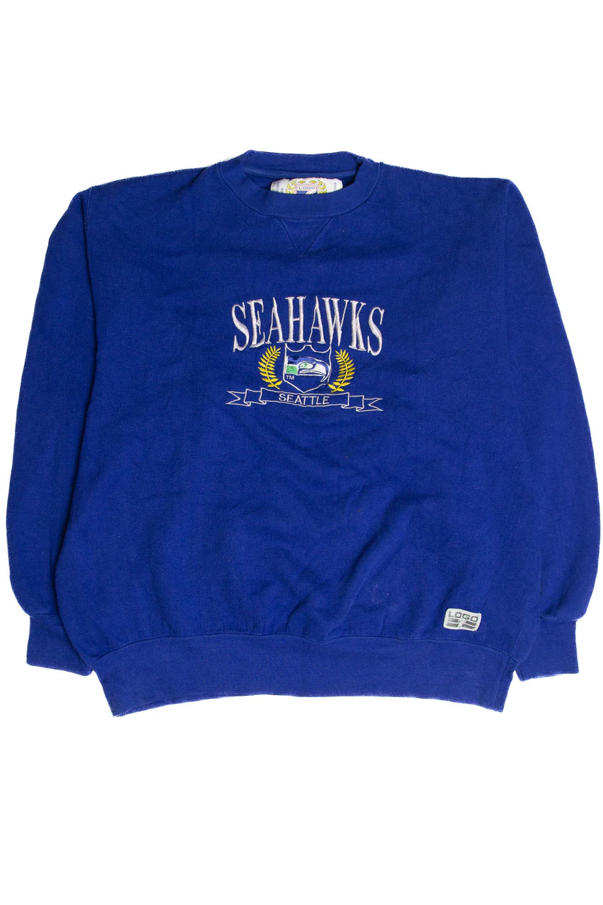 Vintage Seattle Seahawks Logo 7 Sweatshirt - Image 2