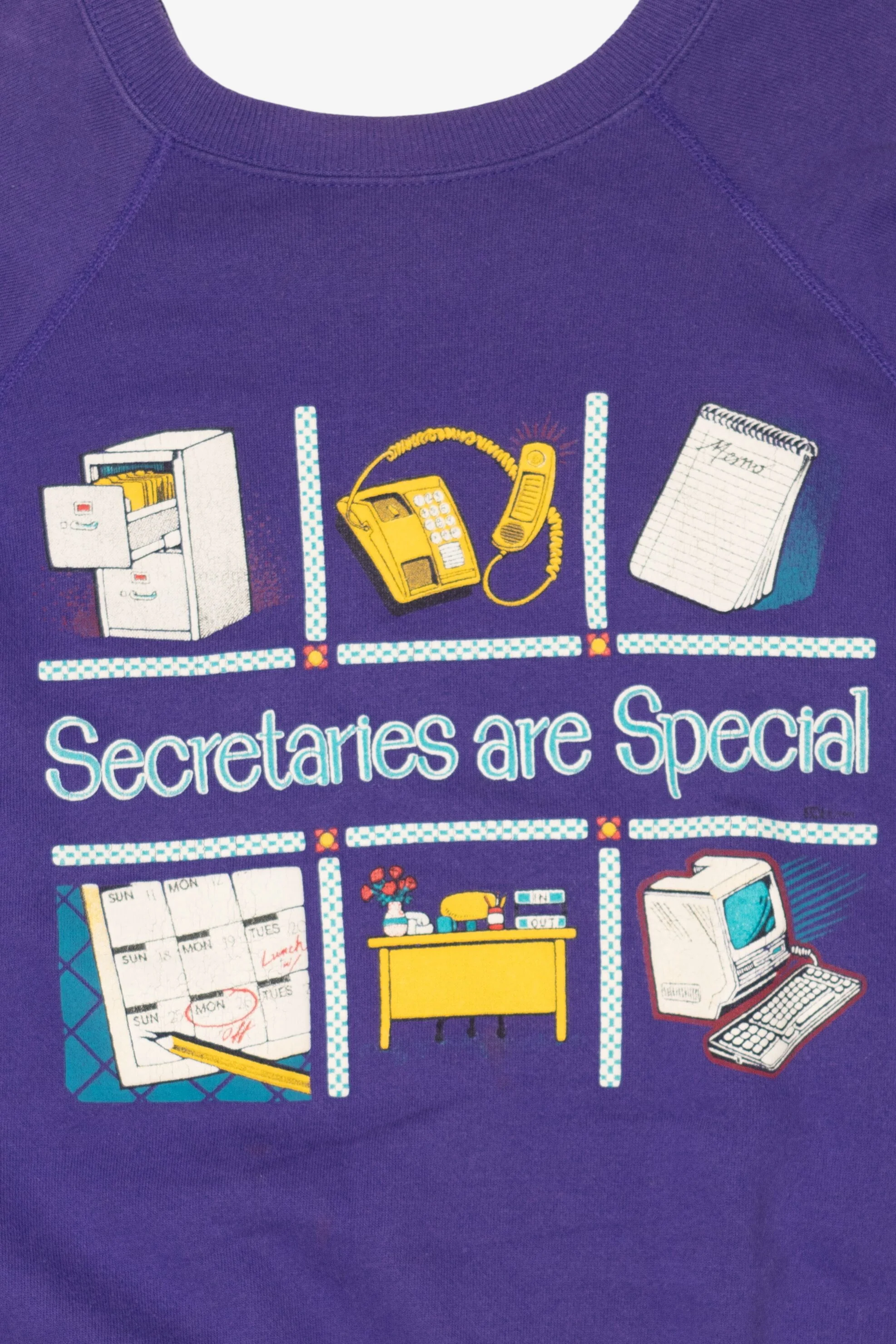 Vintage Secretaries Are Special Raglan Sweatshirt (1990s) - Image 2
