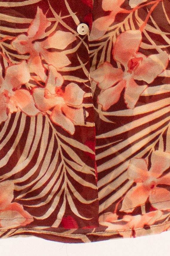 Vintage Sheer Silk Floral Button Up Blouse (1990s) - Image 5