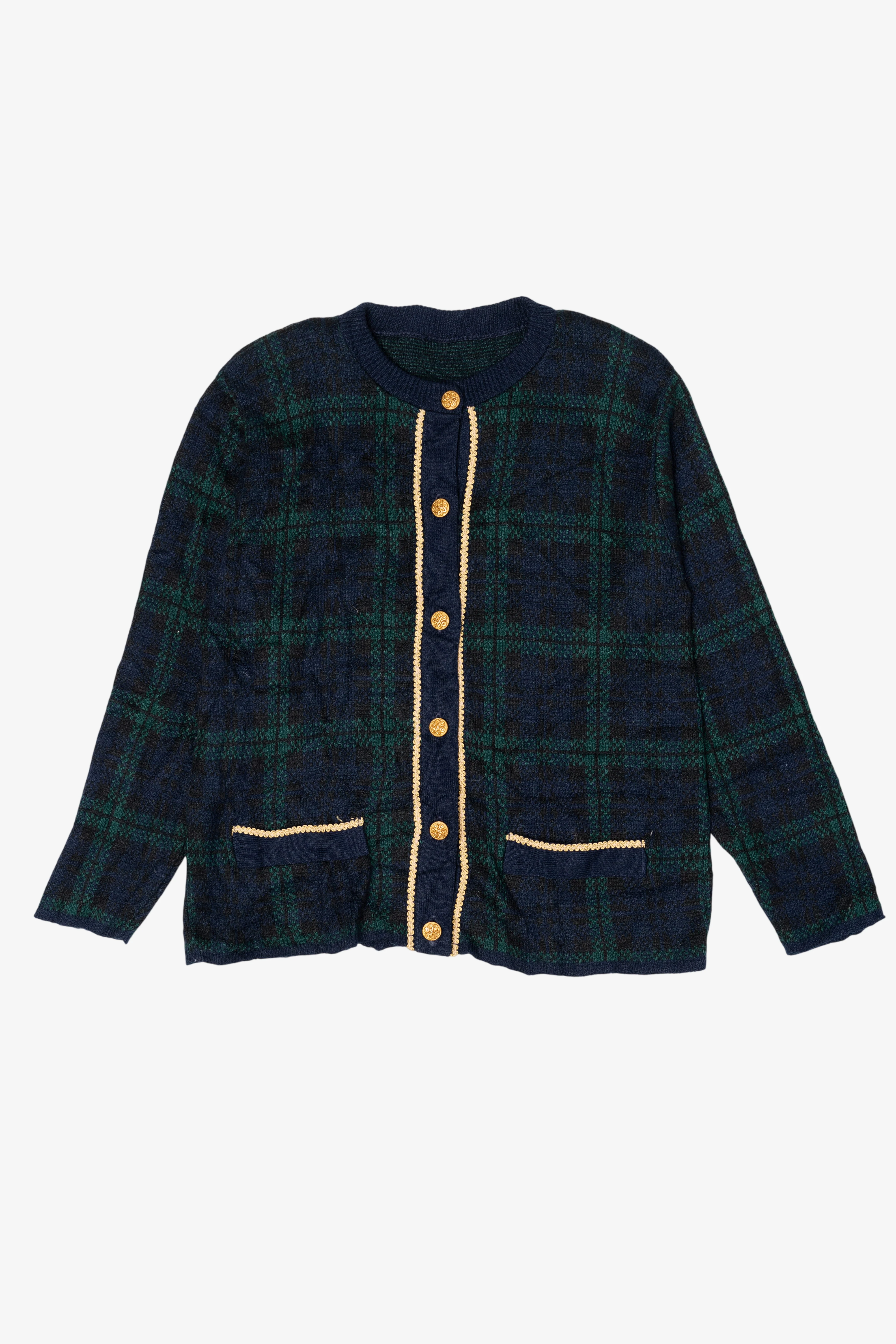 Vintage Shoulder Pads Cardigan Sweater (1980s)