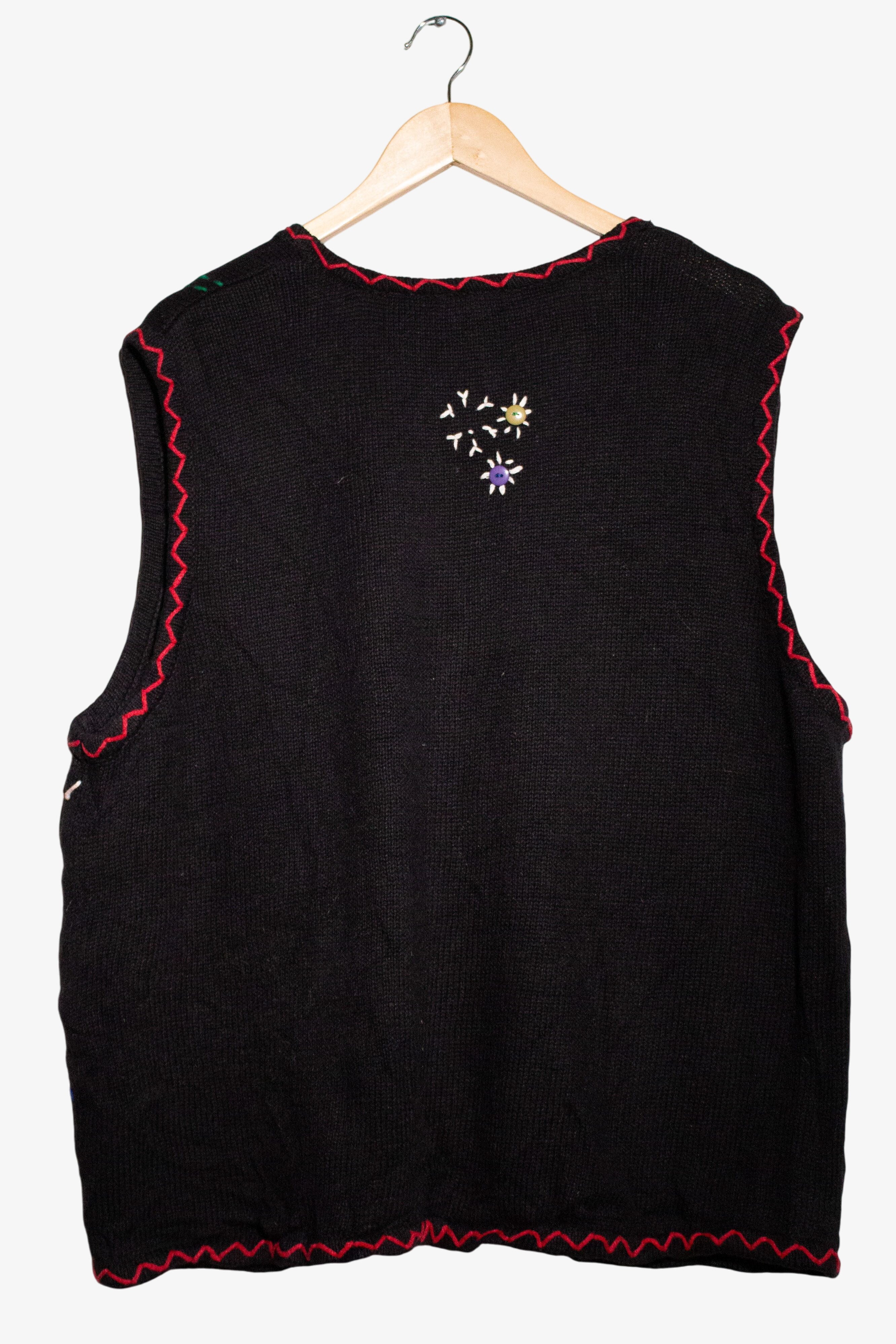 Vintage Snowmen Buttons Ugly Christmas Vest (2000s) - Image 2