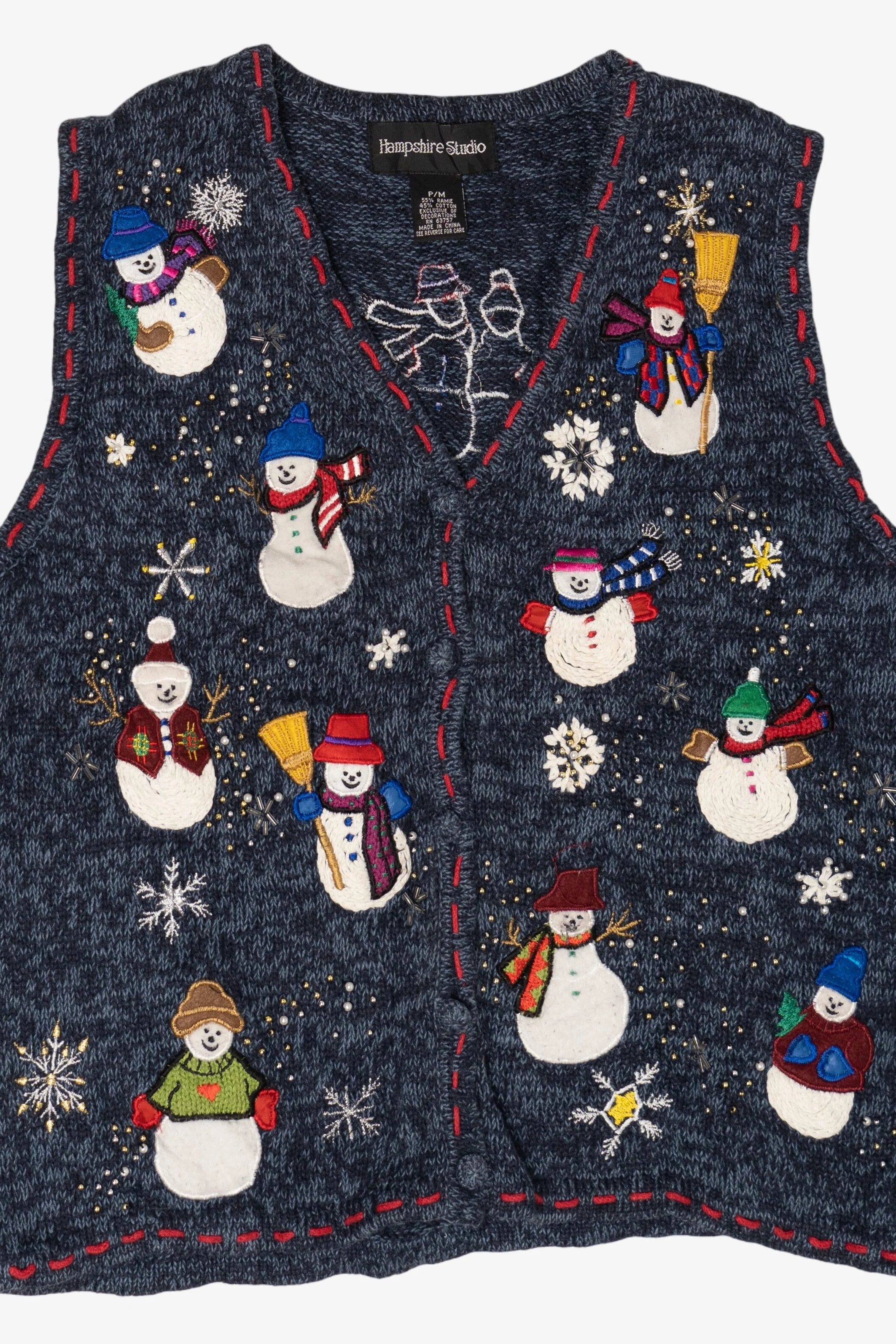 Vintage Snowmen Ugly Christmas Vest (2000s) - Image 5