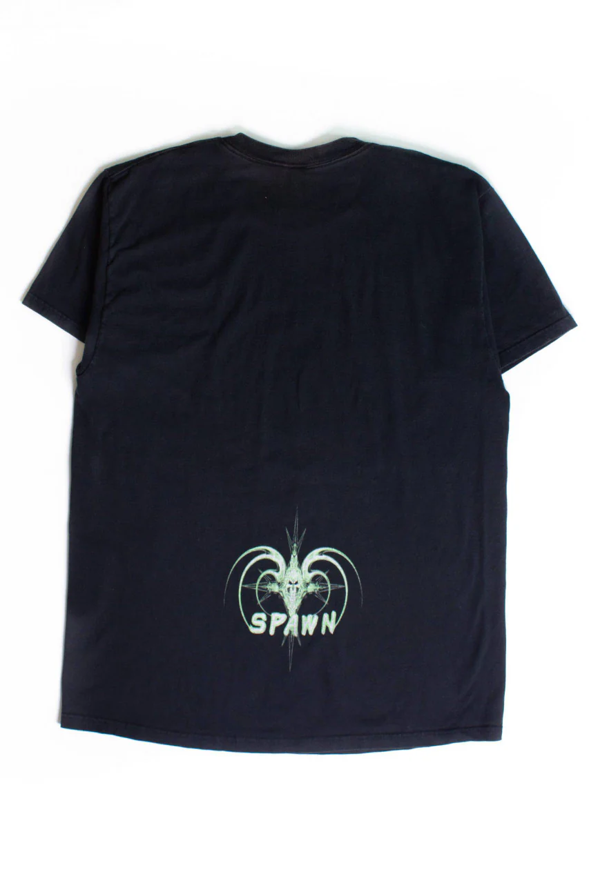 Vintage Spawn Green Skull T-Shirt (1990s) - Image 3