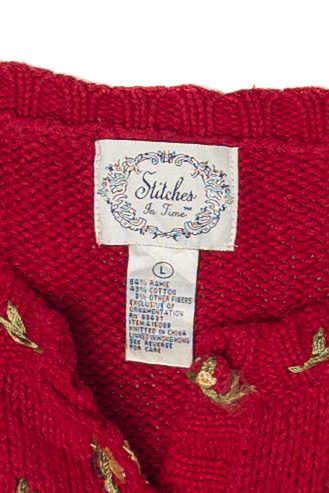 Vintage Stitches In Time Ugly Christmas Cardigan (1990s) - Image 3