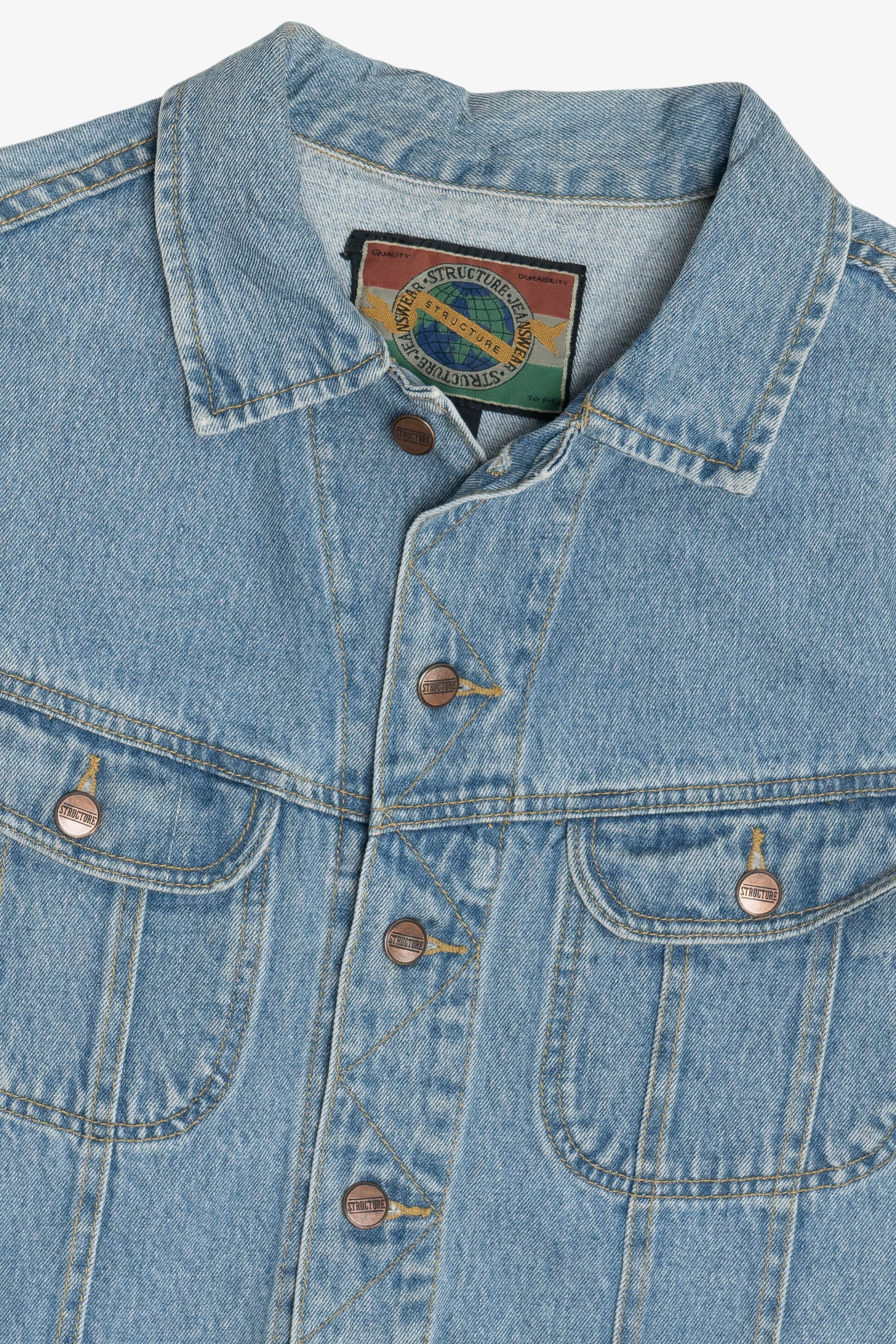 Vintage Structure Jeanswear Classic Denim Vest (1990s) - Image 2