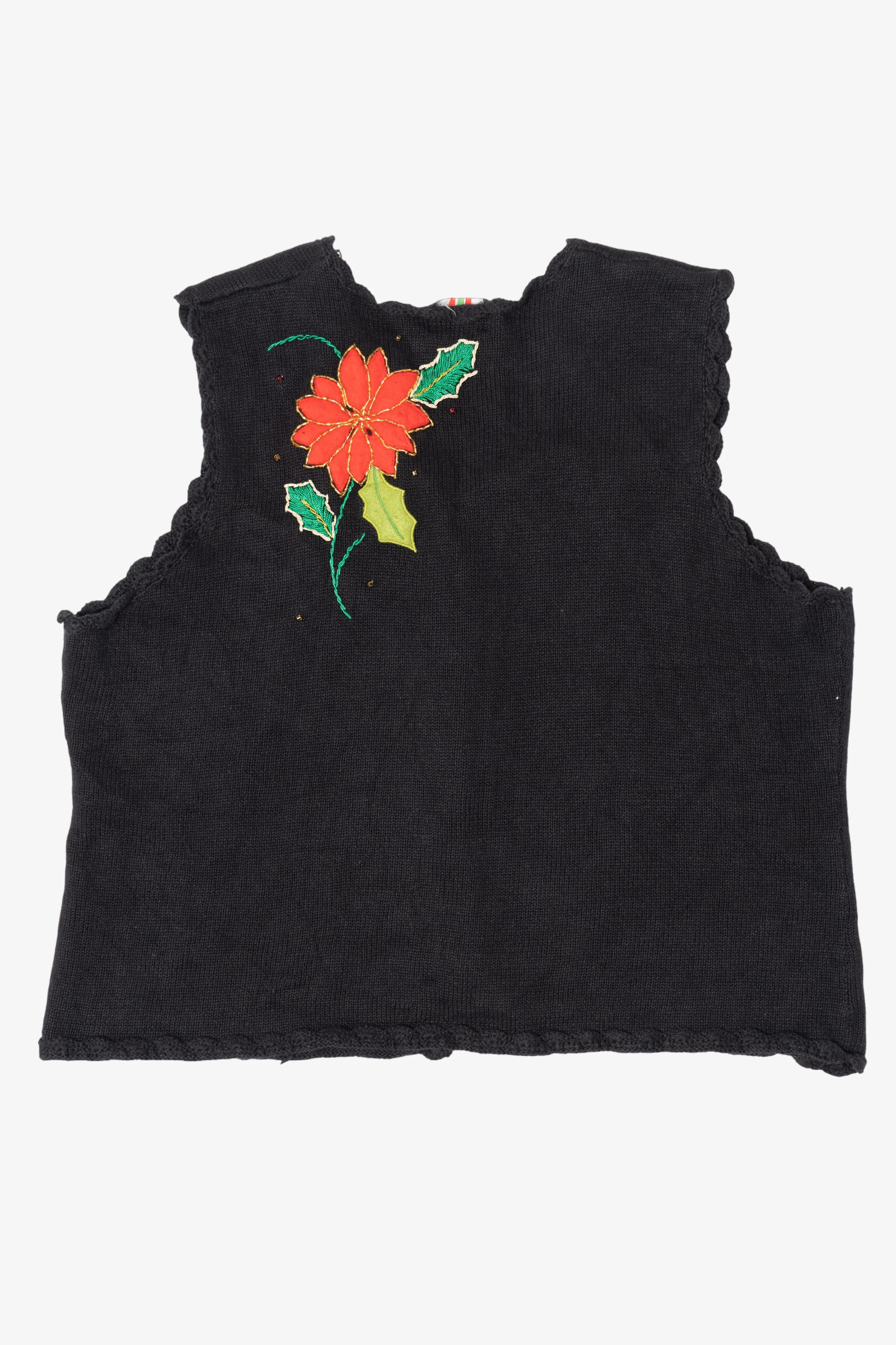 Vintage Studio Joy Flowers Ugly Christmas Vest (1990s) - Image 2