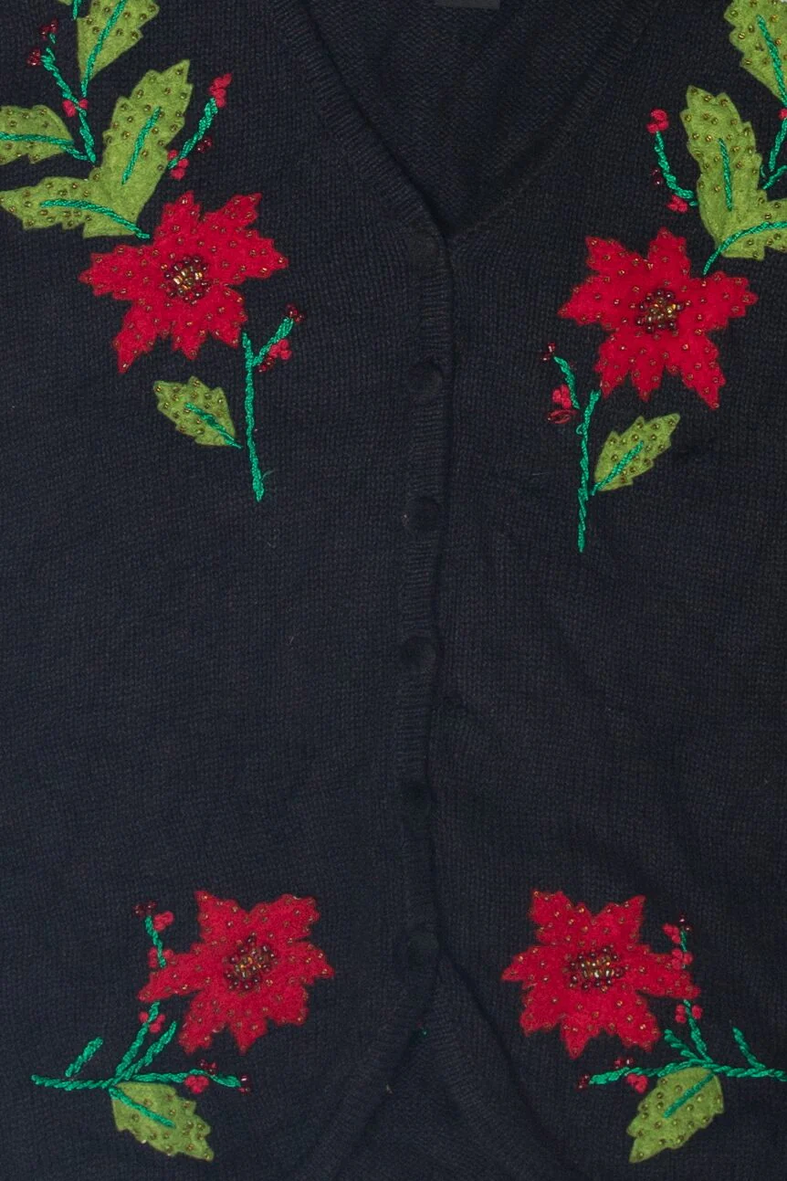 Vintage Studio Joy Flowers Ugly Christmas Vest (1990s) - Image 2