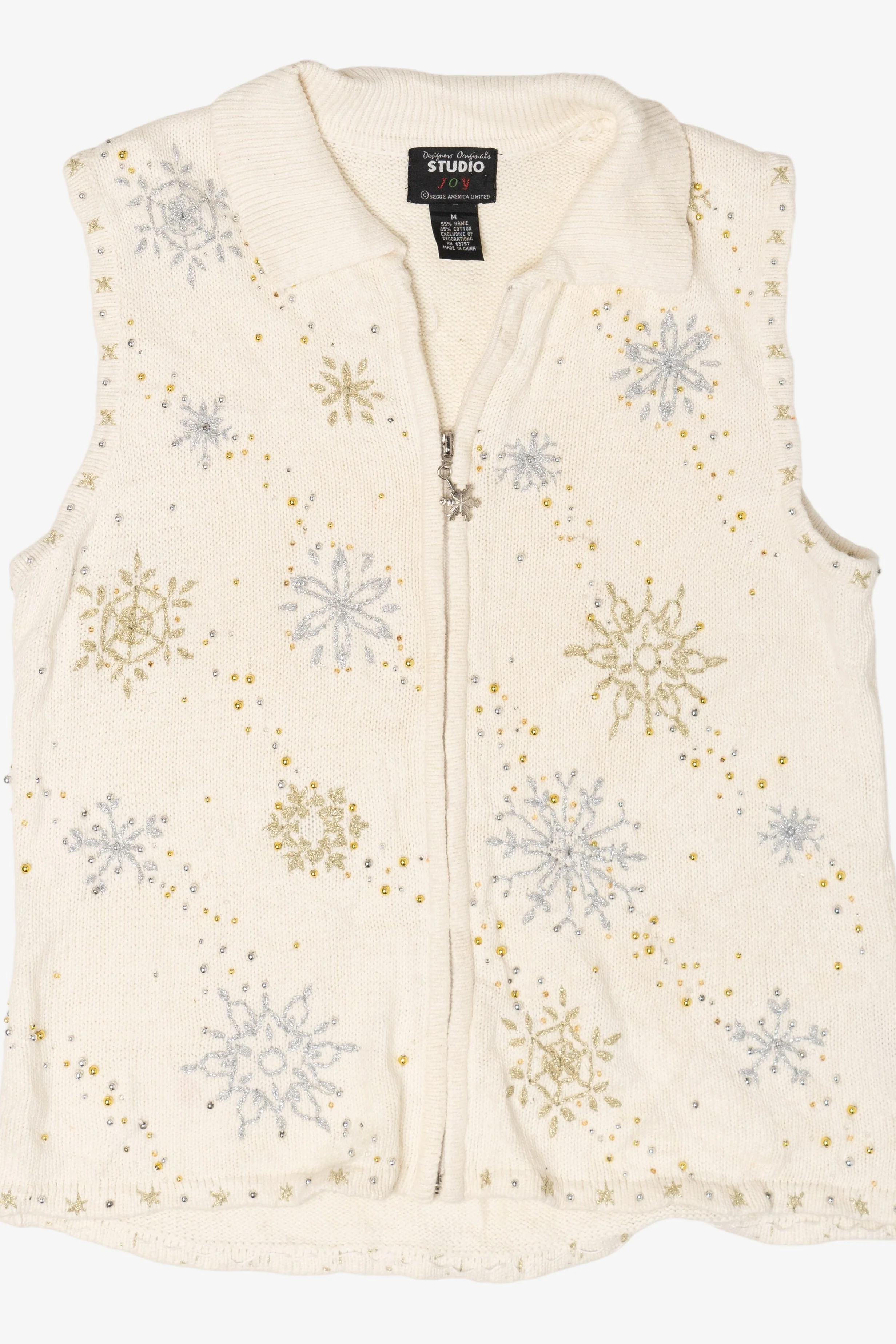 Vintage Studio Joy Snowflakes Ugly Christmas Vest (1990s) - Image 2