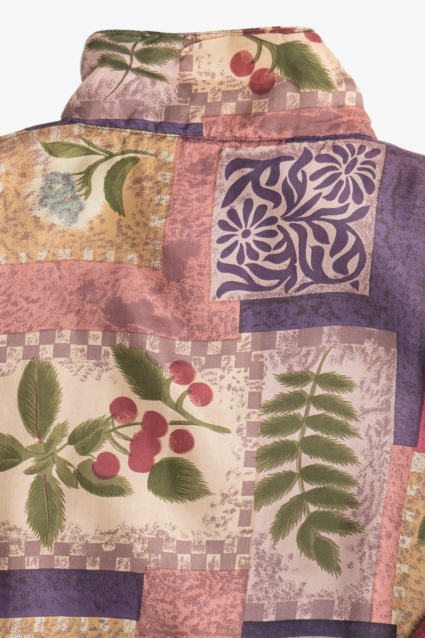 Vintage Stunt Sports Floral Grapevine Pattern Silk Jacket (1990s) - Image 7