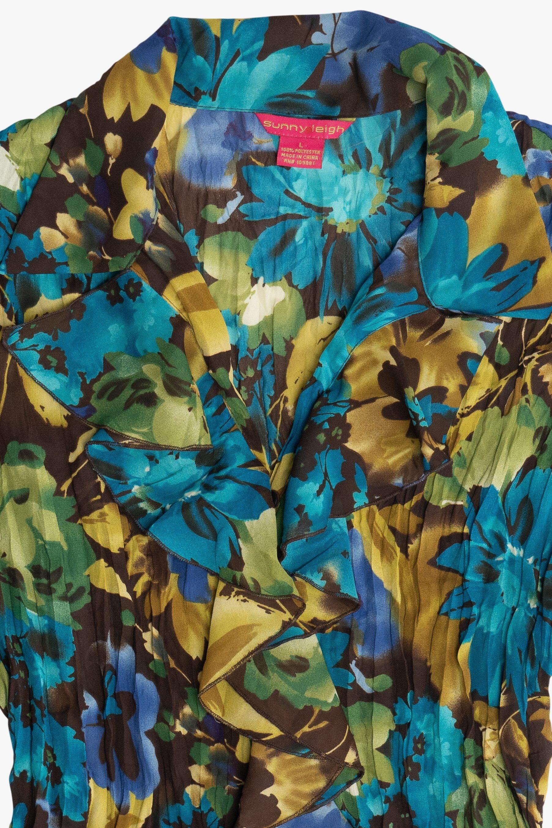 Vintage Sunny Leigh Semi-Sheer Frilly Button Up Shirt (2000s) - Image 2