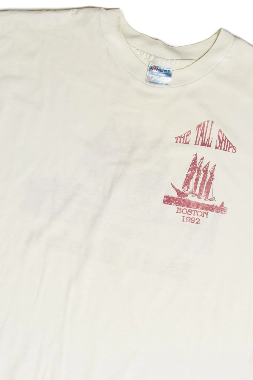 Vintage Tall Ships Sail Boston T-Shirt (1992) - Image 2