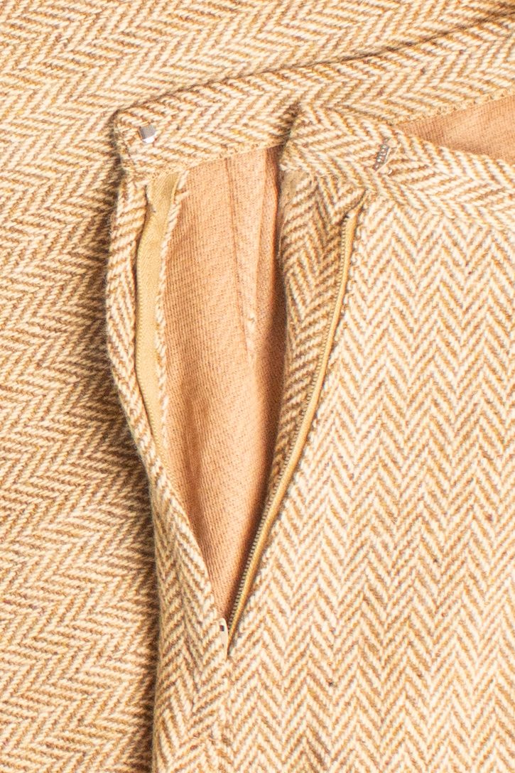 Vintage Tan Herringbone Skirt (1990s) - Image 3