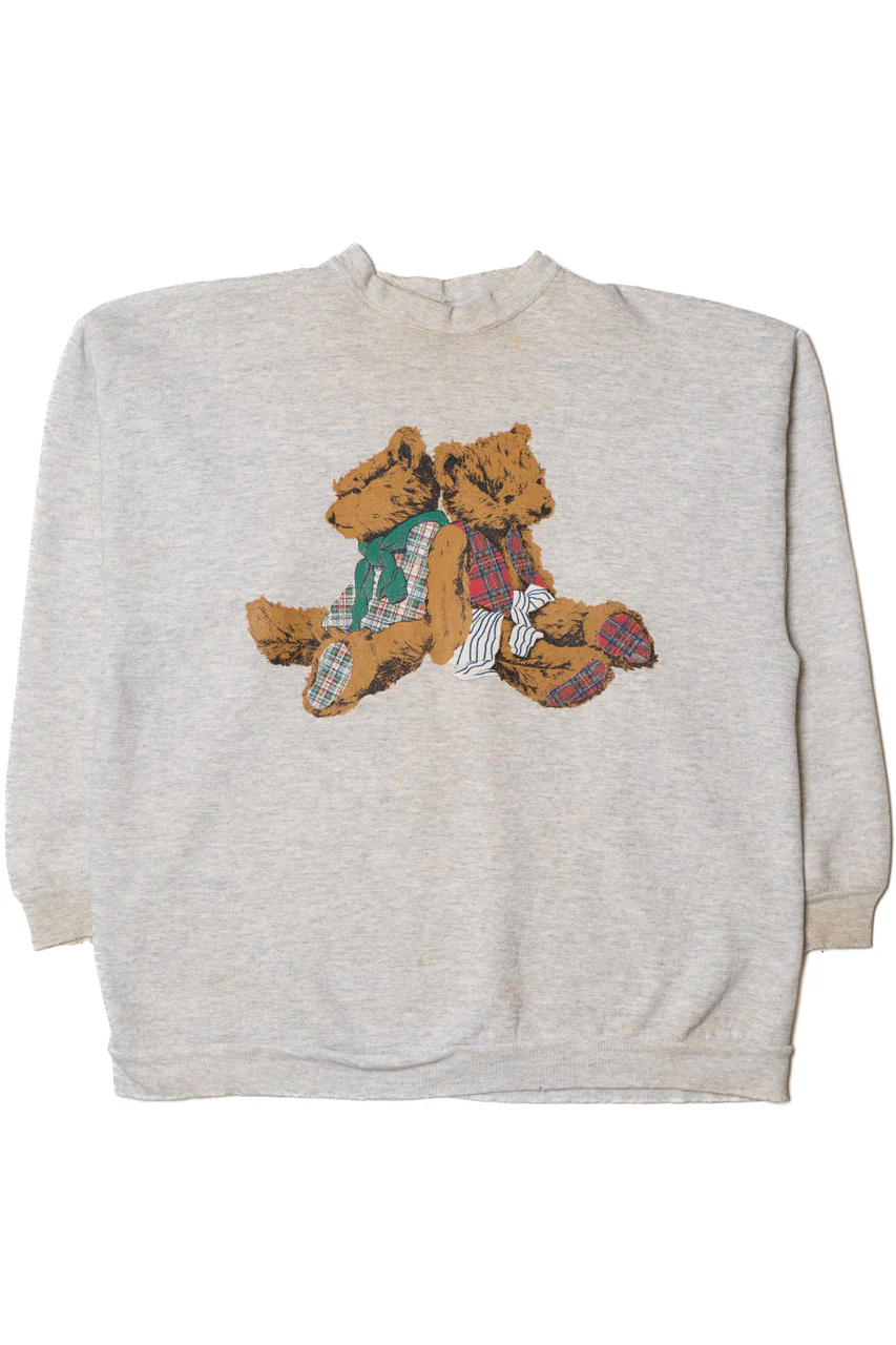 Vintage Teddy Bear Pair Sweatshirt - Image 4
