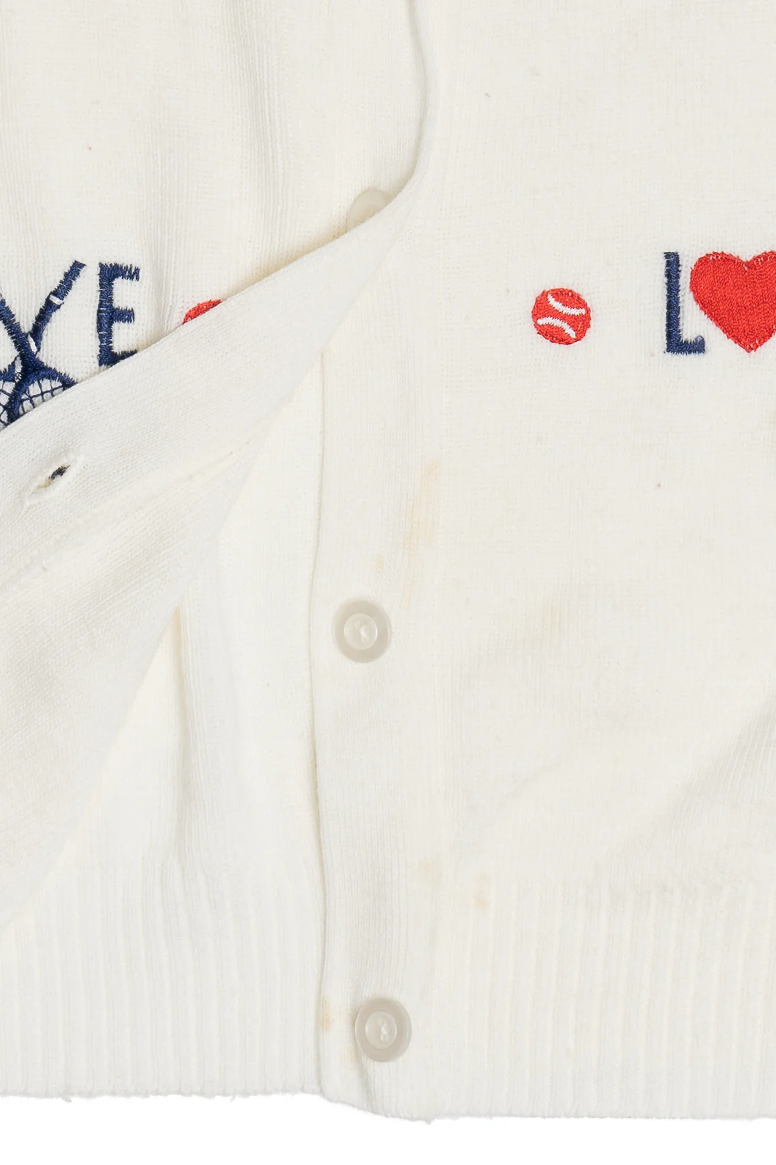 Vintage Tennis "Love" Embroidered Shirlee Designs Cyn Les Cardigan Sweater (1960s) - Image 5