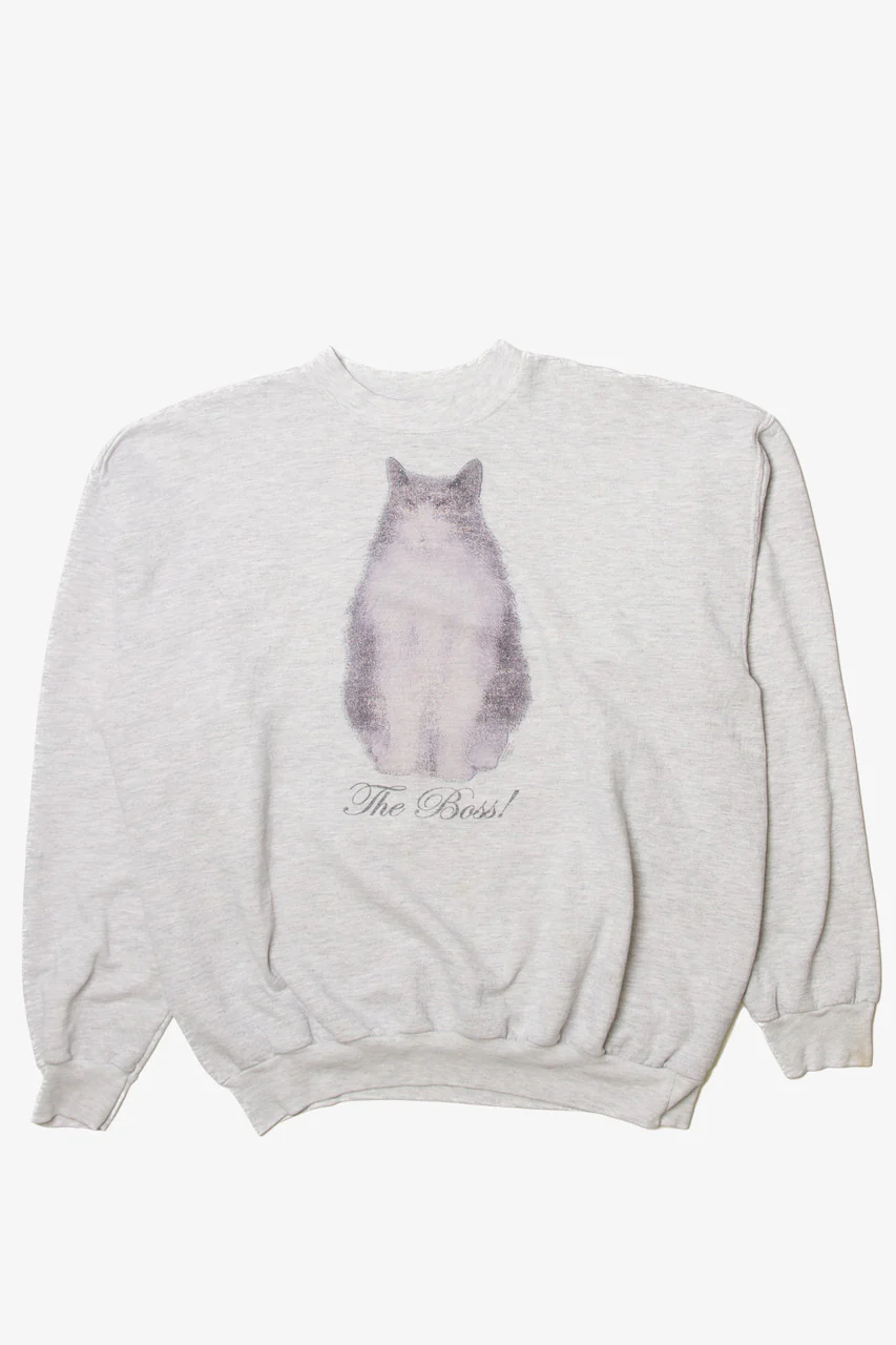 Vintage "The Boss!" Cat Sweatshirt (1990s)