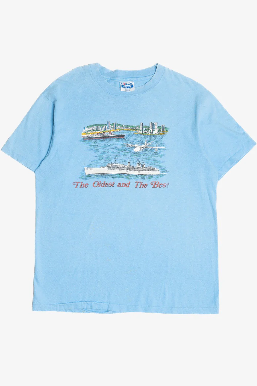 Vintage "The Oldest And The Best" Seaport Single Stitch T-Shirt (1980s)