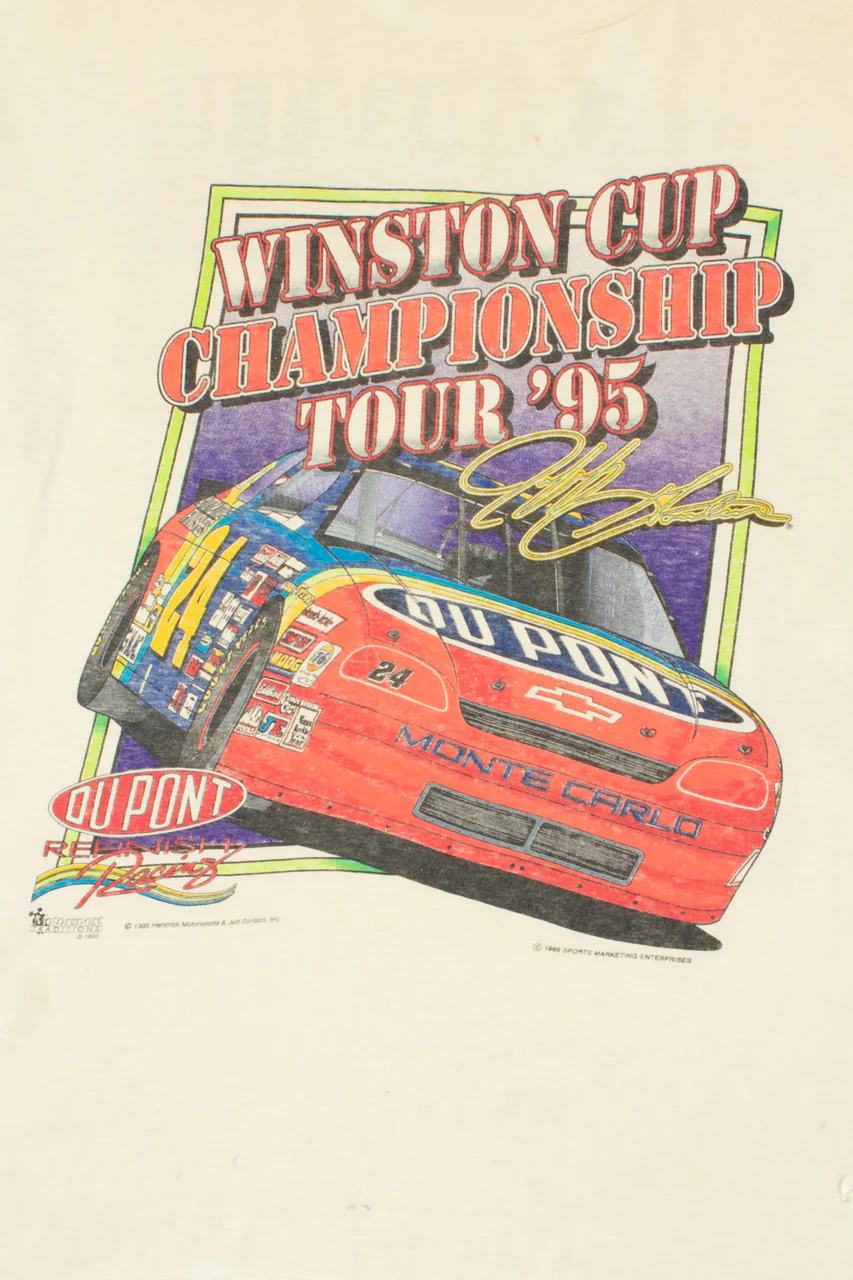Vintage Thrashed 1995 Winston Cup Championship Tour T-Shirt - Image 2