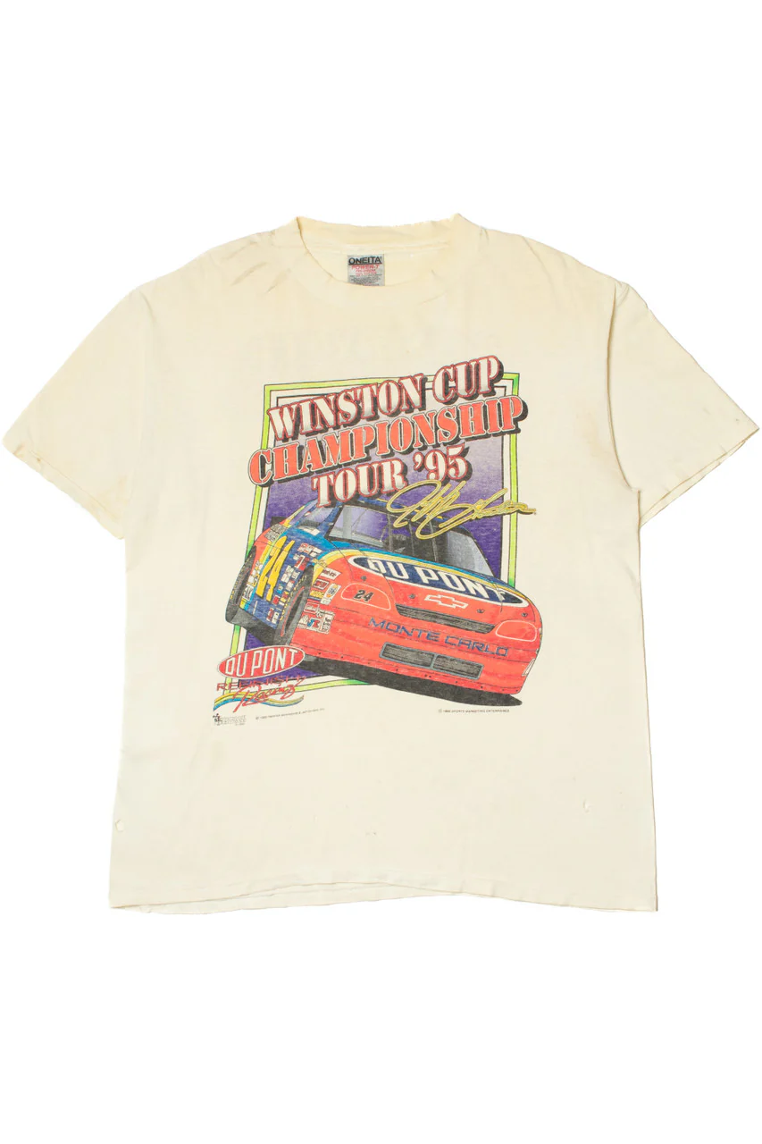 Vintage Thrashed 1995 Winston Cup Championship Tour T-Shirt - Image 3