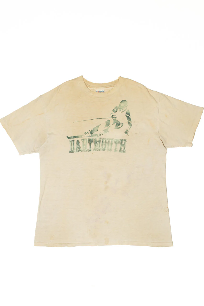 Vintage Thrashed "Dartmouth" Ski Single Stitch T-Shirt - Image 2