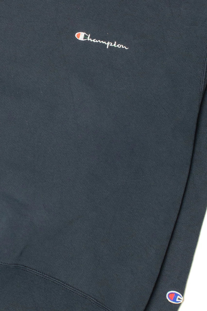 Vintage Thrashed Faded Black Champion Sweatshirt - Image 2
