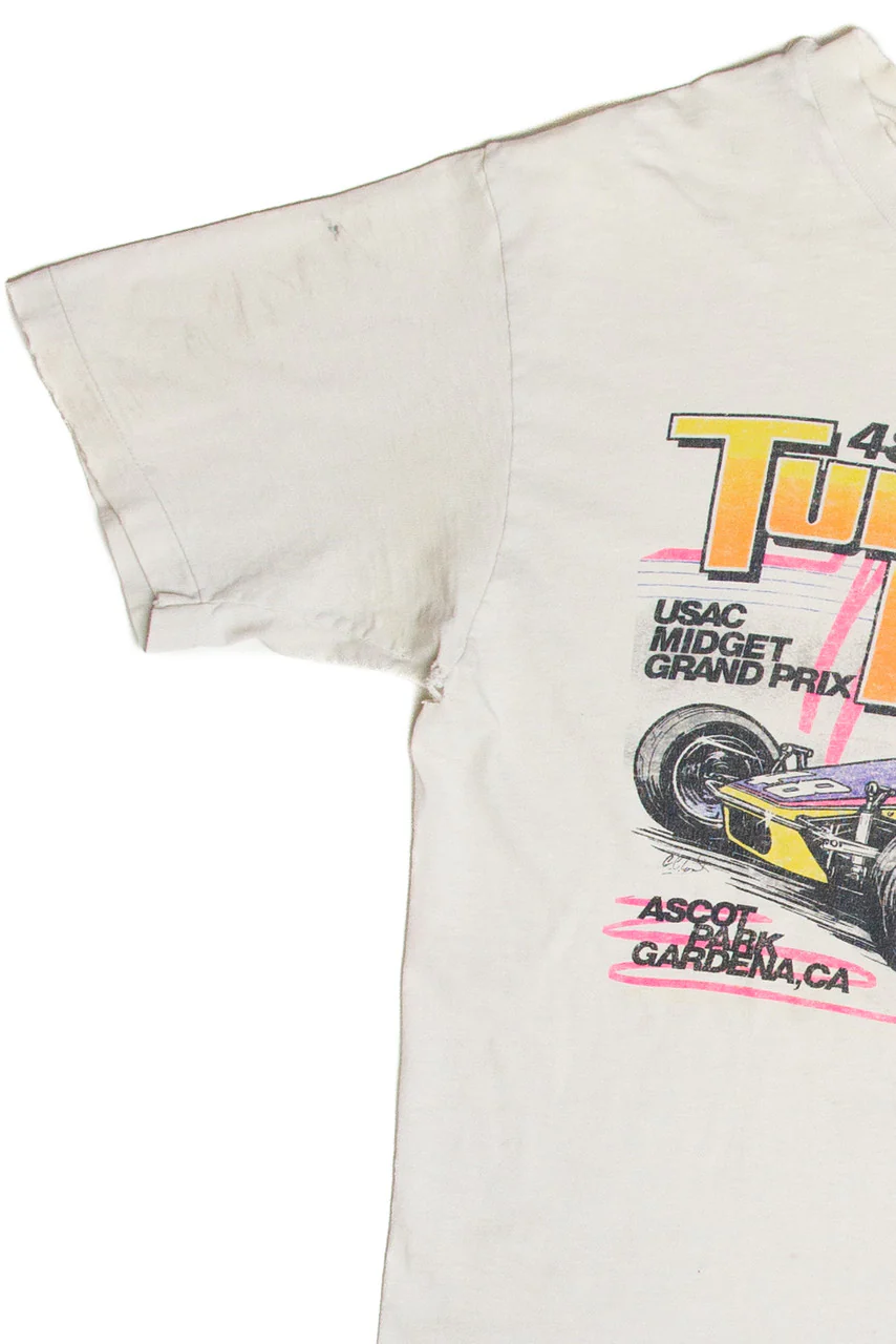 Vintage Thrashed Turkey Night Midget Grand Prix T-Shirt (1988) - Image 4