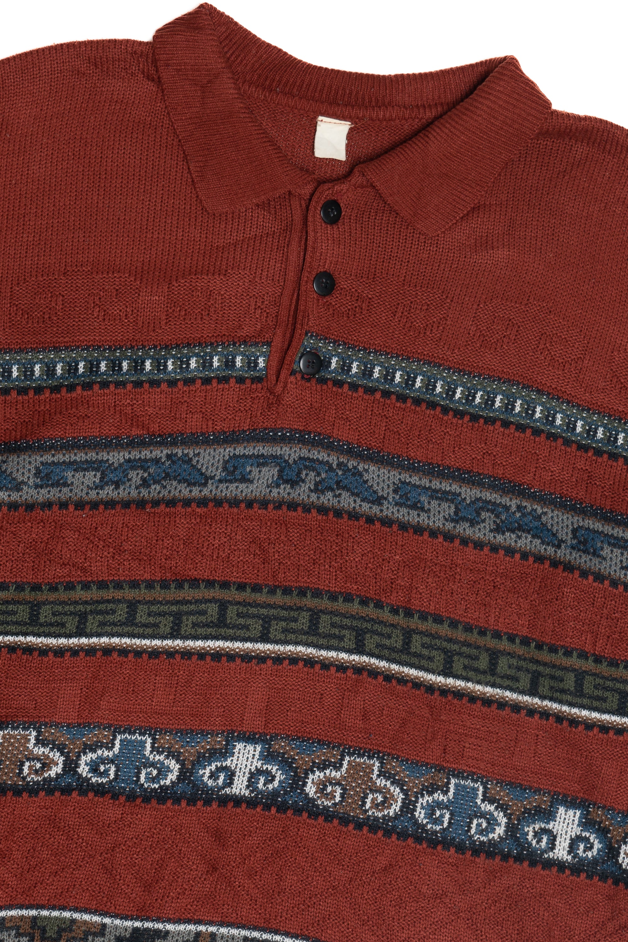 Vintage Three Button Collared 80s Sweater (1980s) - Image 2