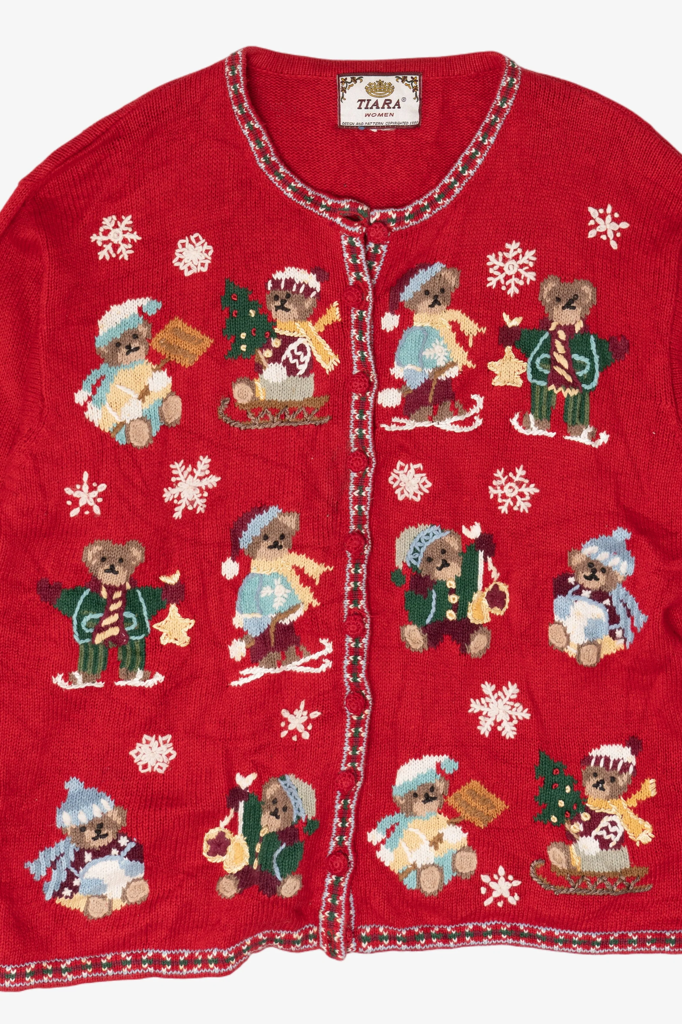 Vintage Tiara Women Ugly Christmas Cardigan (1990s) - Image 4