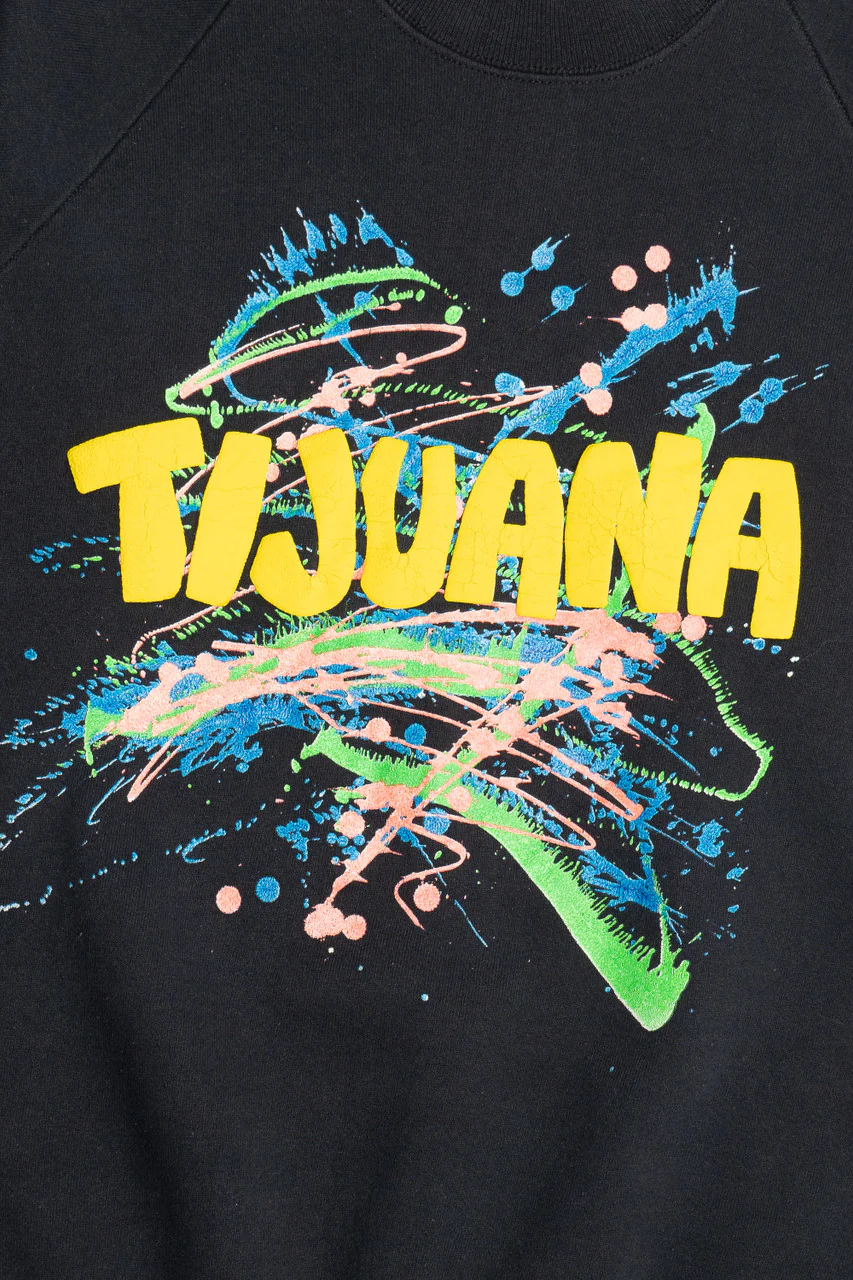 Vintage "Tijuana" Embossed Paint Splatter Sweatshirt - Image 2