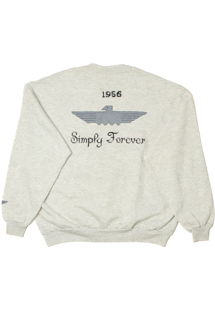 Vintage "Timeless 56 Ford" Classic Car Hand Embroidered Sweatshirt