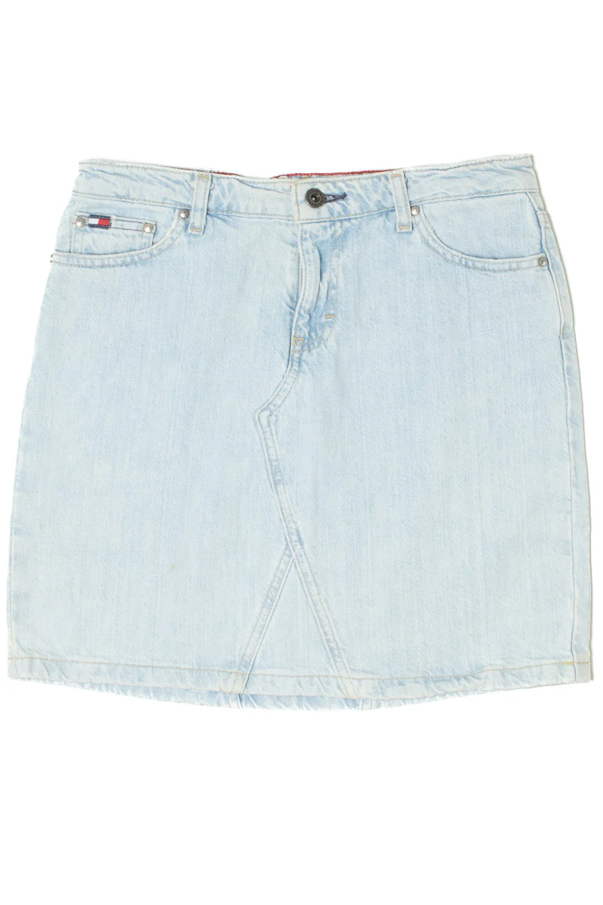 Vintage Tommy Hilfiger Light Denim Mini Skirt - Image 2