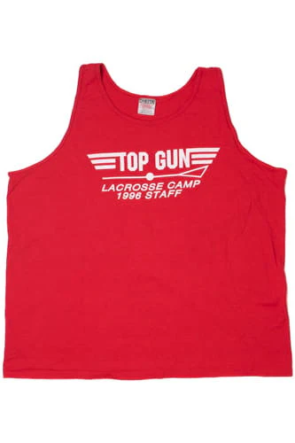 Vintage Top Gun Lacrosse Camp T-Shirt Tank Top - Image 2