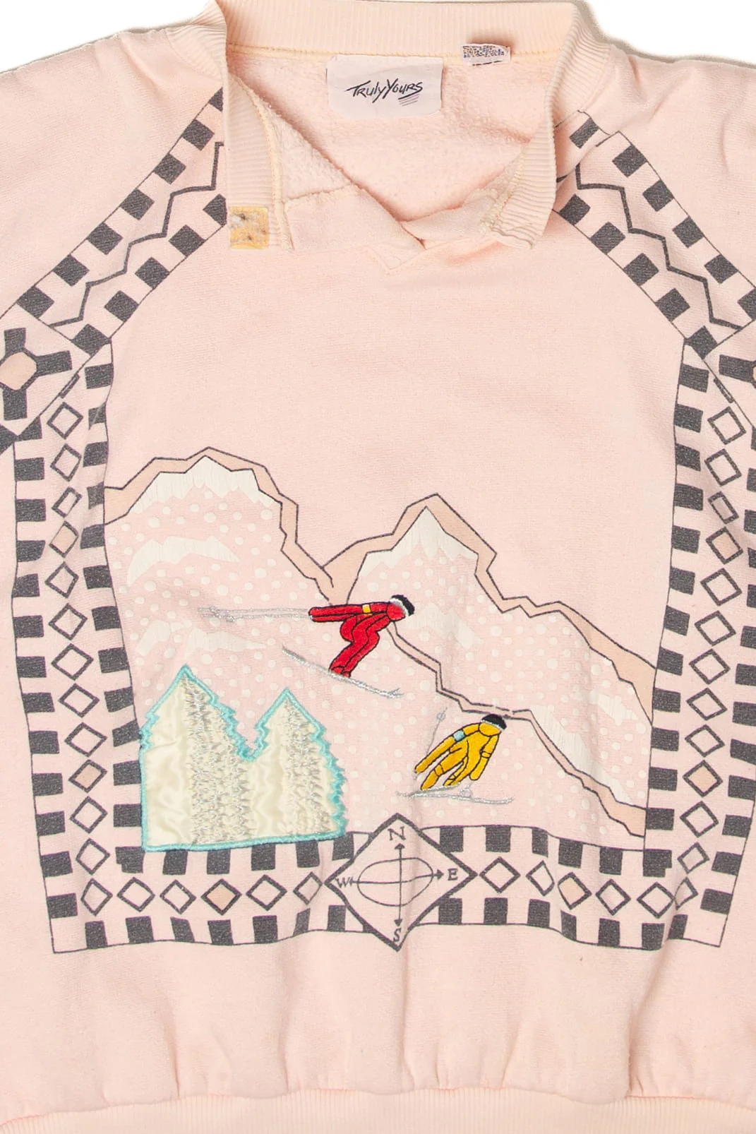 Vintage Truly Yours Skiing Sweatshirt (1980s) - Image 2