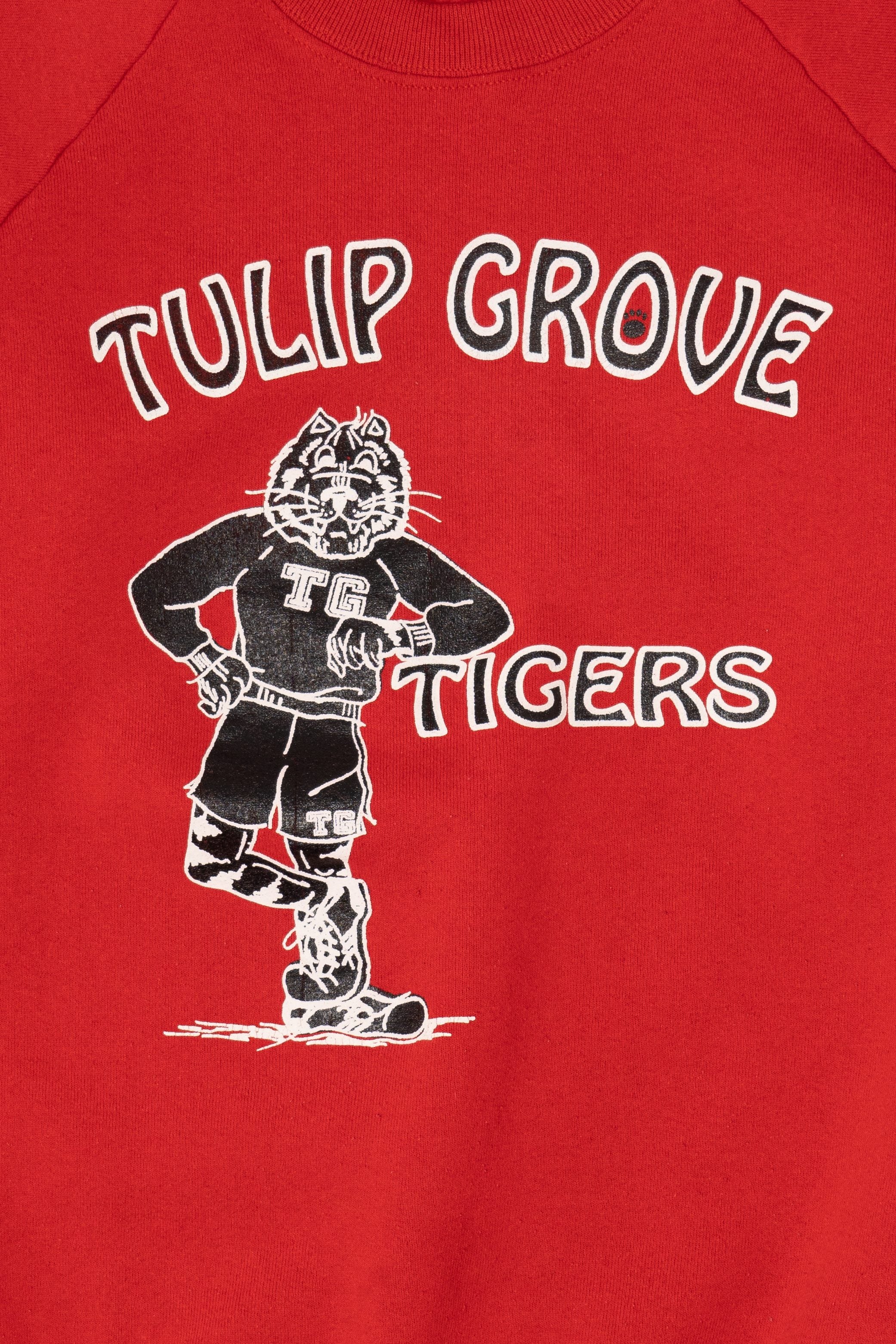 Vintage Tulip Grove Tigers Raglan Sweatshirt (1990s) - Image 3