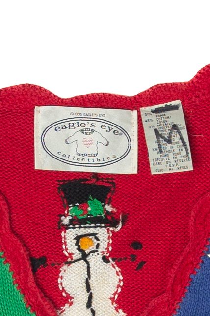 Vintage Ugly Frosty The Snowman Ingredients Christmas Vest (1990s) - Image 4