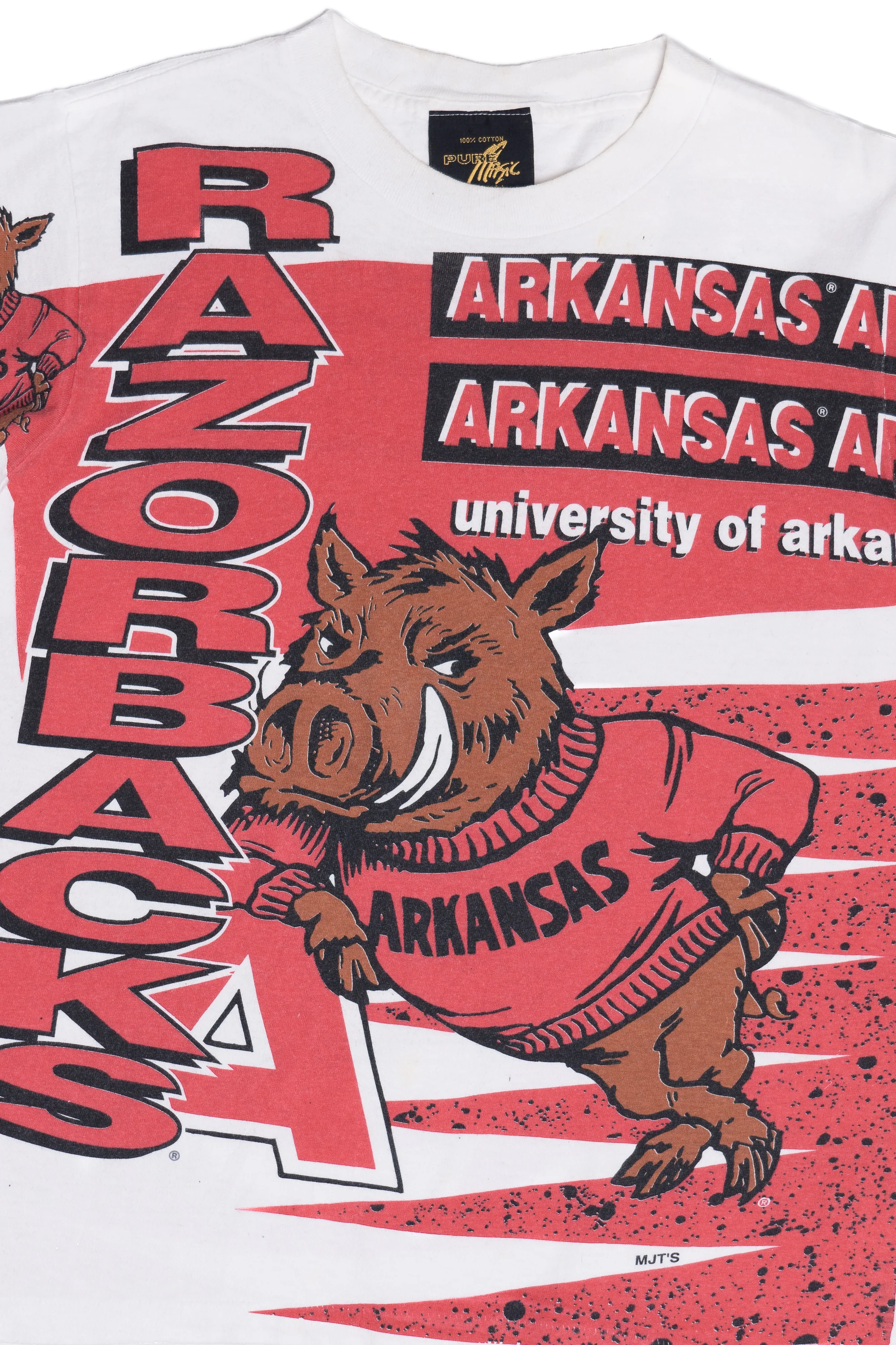 Vintage University Of Arkansas Razorbacks All Over Print T-Shirt (1990s) - Image 3