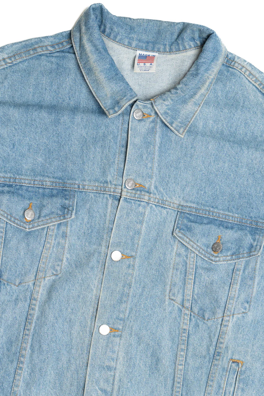 Vintage Upcycled Harley Davidson "Motor City" Patch Denim Jacket - Image 4