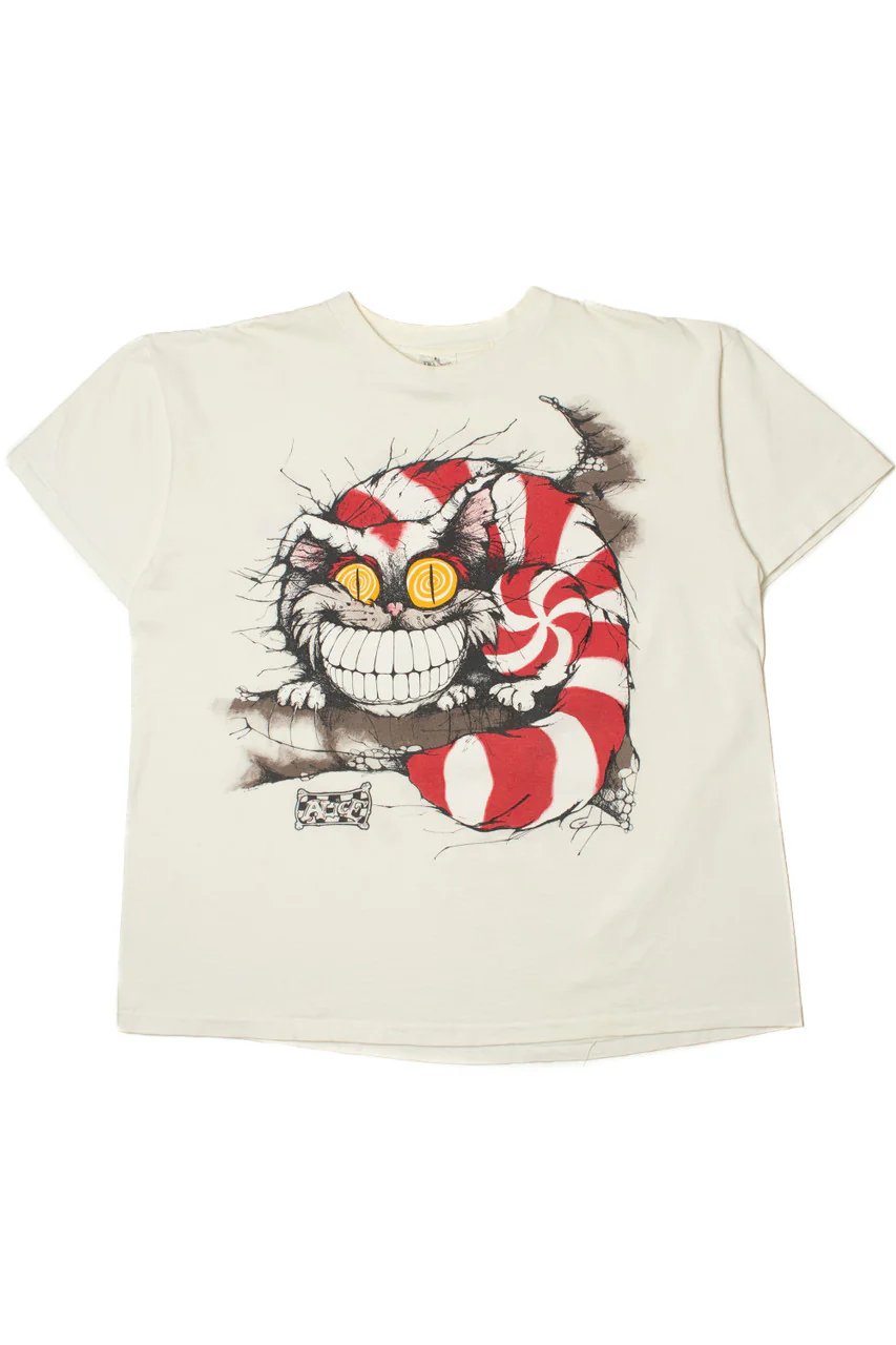 Vintage "We're All Mad Here" Alice In Wonderland Cheshire Cat Andazia T-Shirt - Image 3