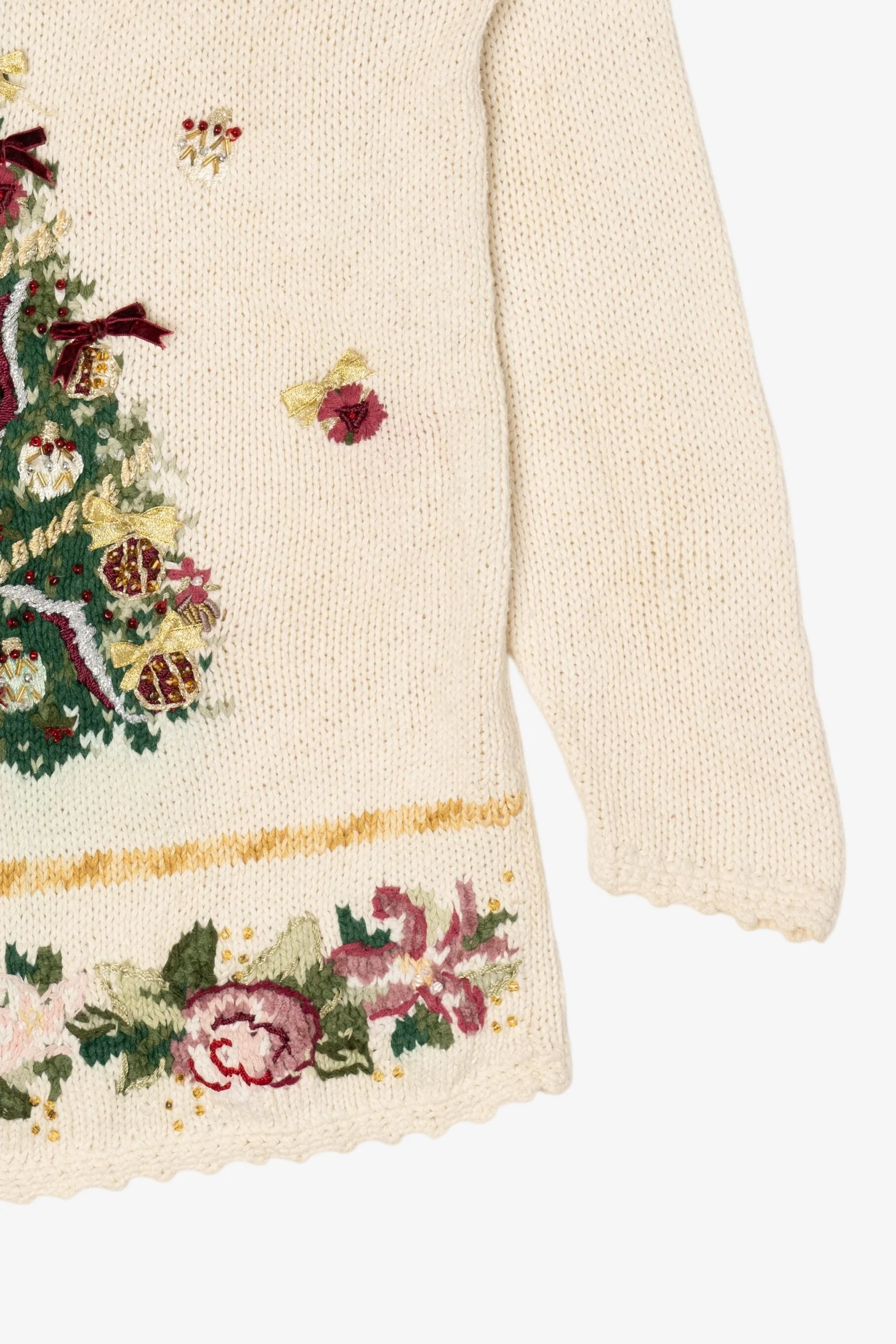 Vintage White Heirloom Collectible Tree Ugly Christmas Pullover (2000s) - Image 10