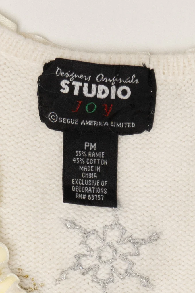 Vintage White Studio Joy Snowflakes Ugly Christmas Vest (1990s) - Image 3