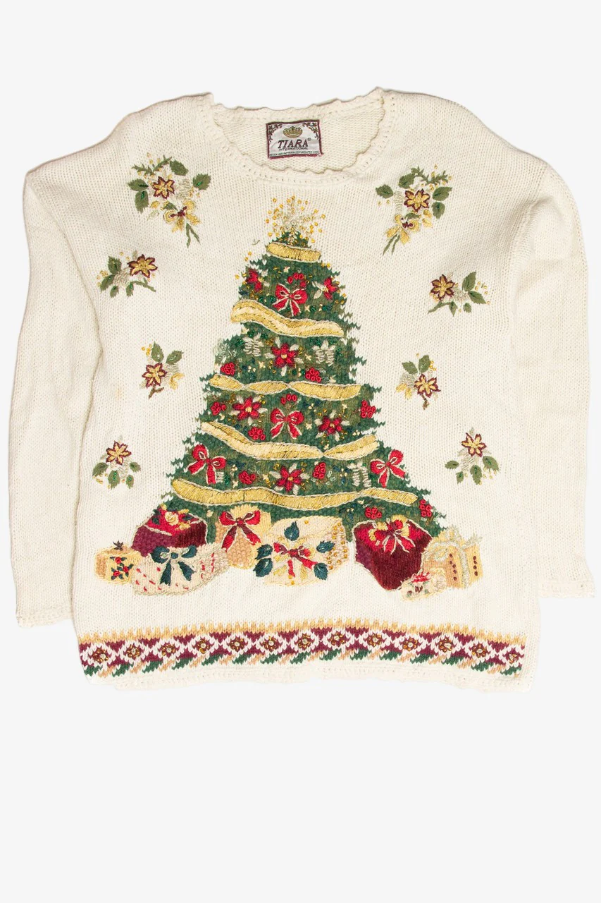 Vintage White Ugly Christmas Pullover 61984