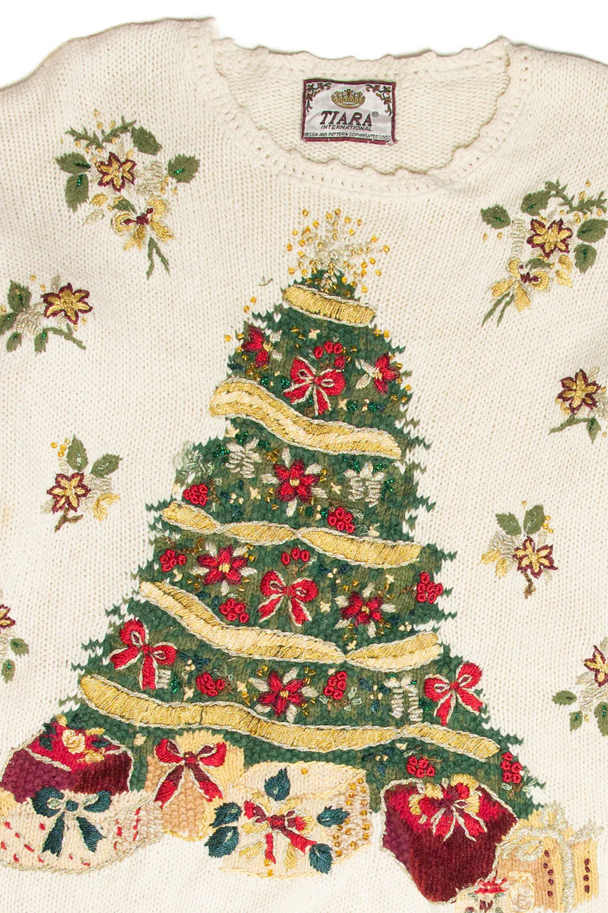 Vintage White Ugly Christmas Pullover 61984 - Image 2