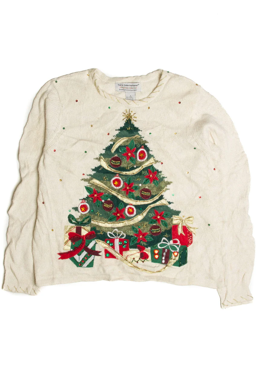 Vintage White Ugly Christmas Sweater 62394 - Image 2