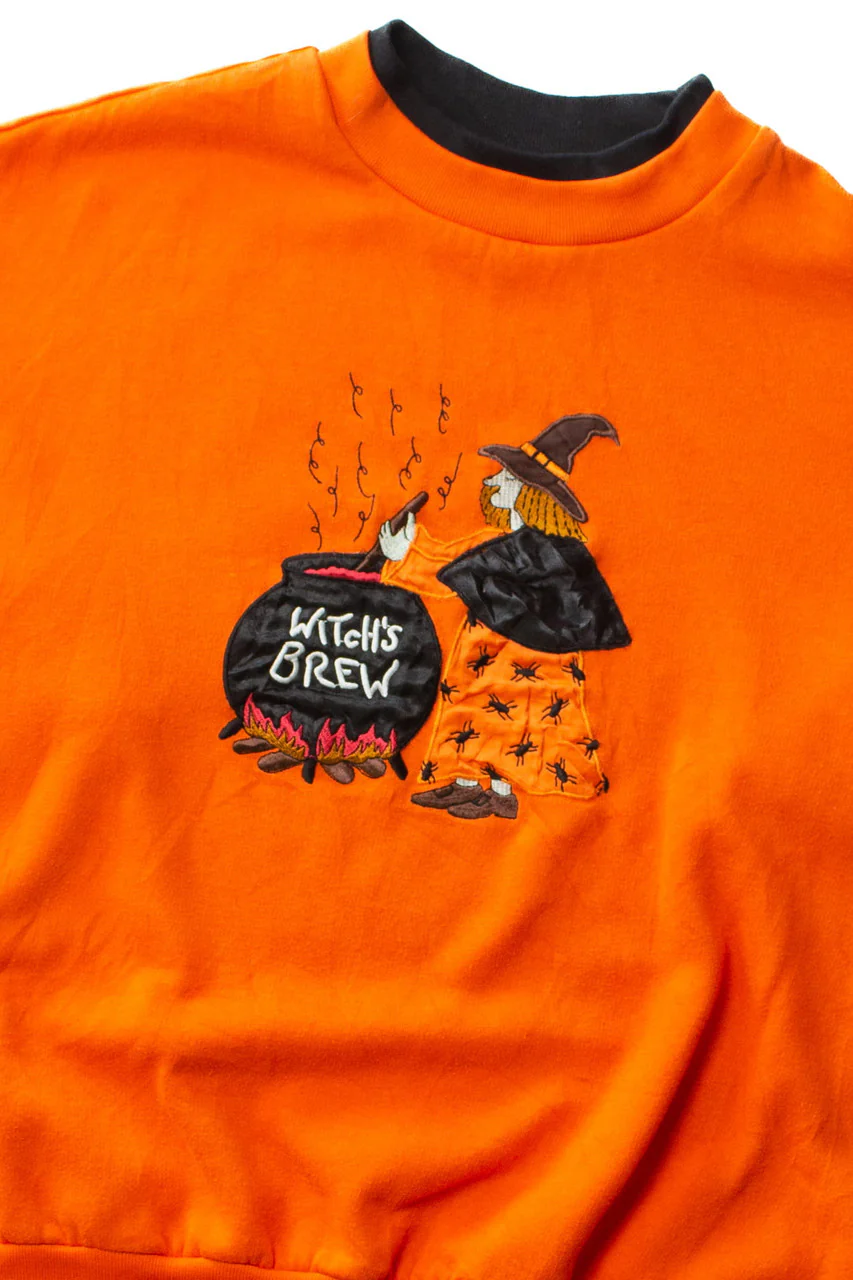 Vintage Witch's Brew Embroidered Halloween Sweatshirt (1990s - XL)