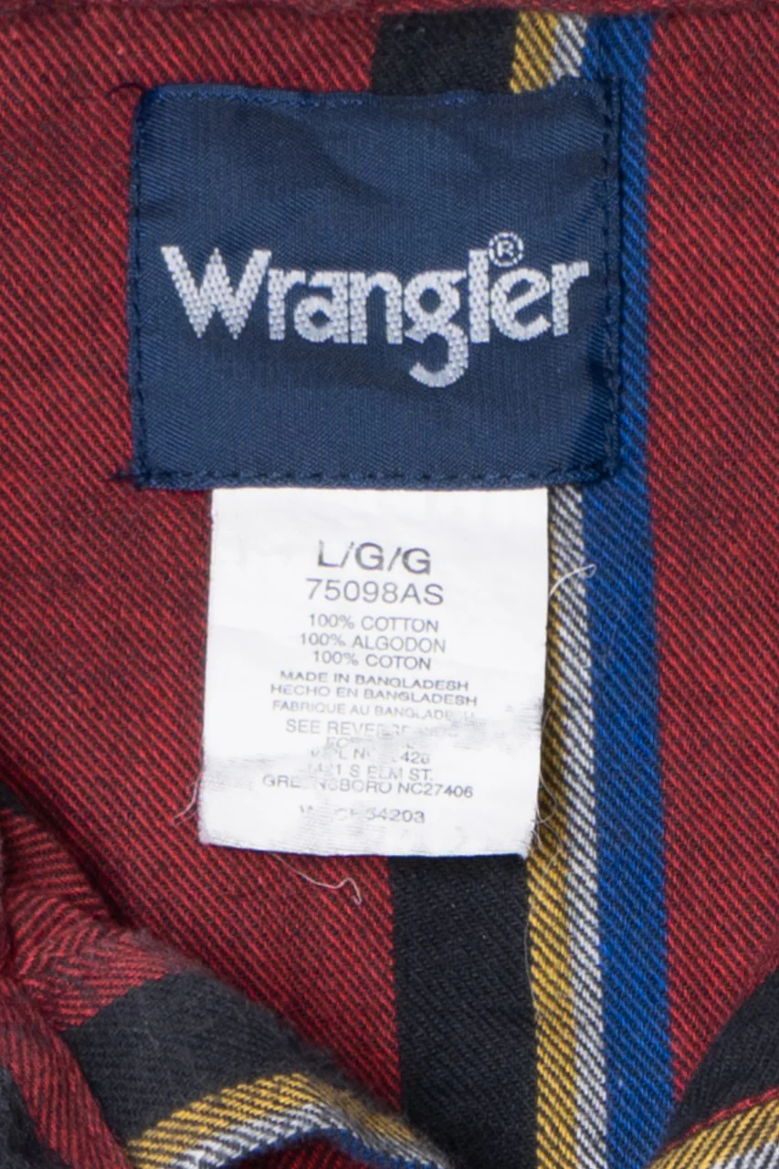 Vintage Wrangler Striped Pearl Snap Button Up Flannel Shirt - Image 3