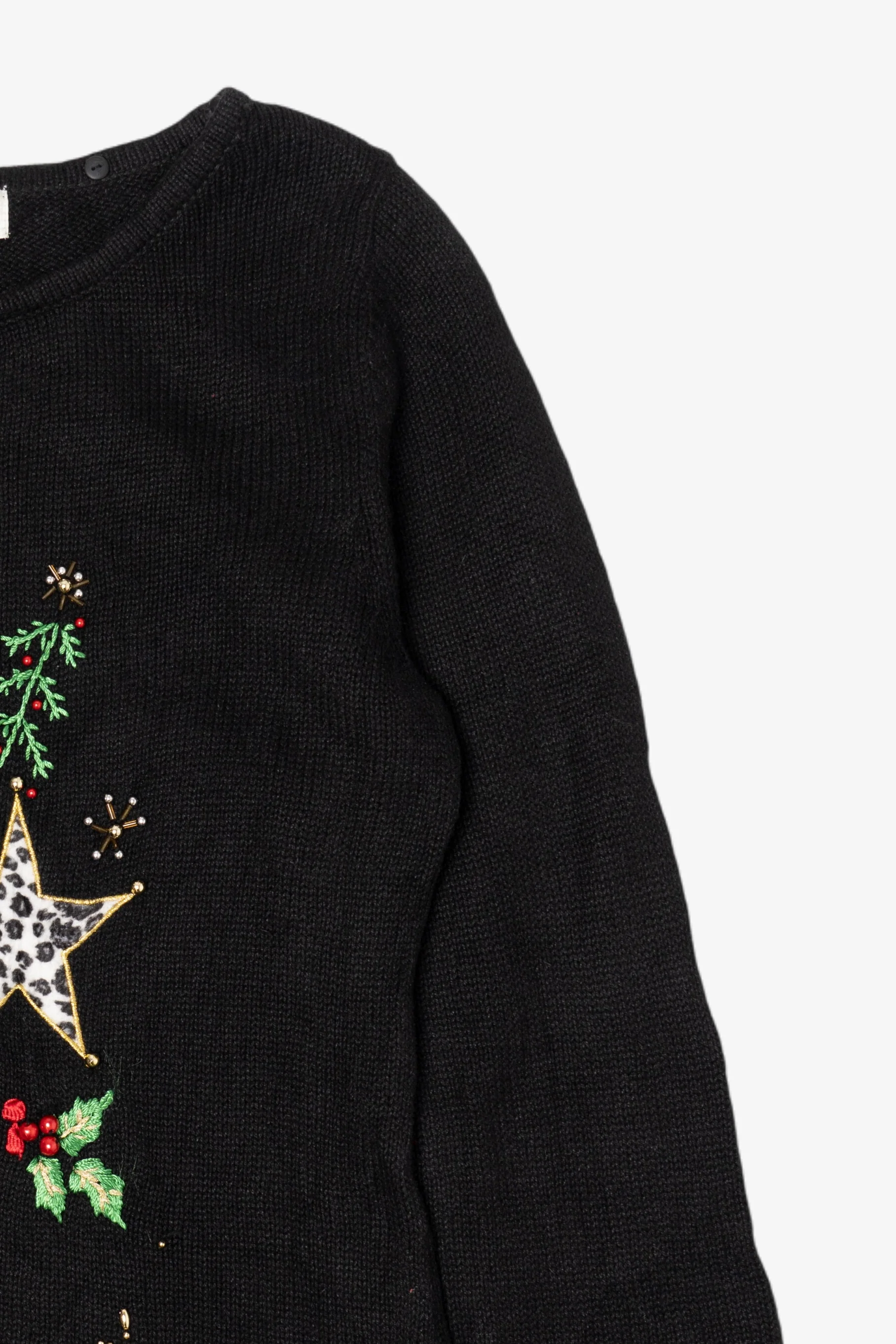 Vintage Y2k Lightweight Kikit Animal Print Stars Ugly Christmas Pullover (2000s) - Image 4