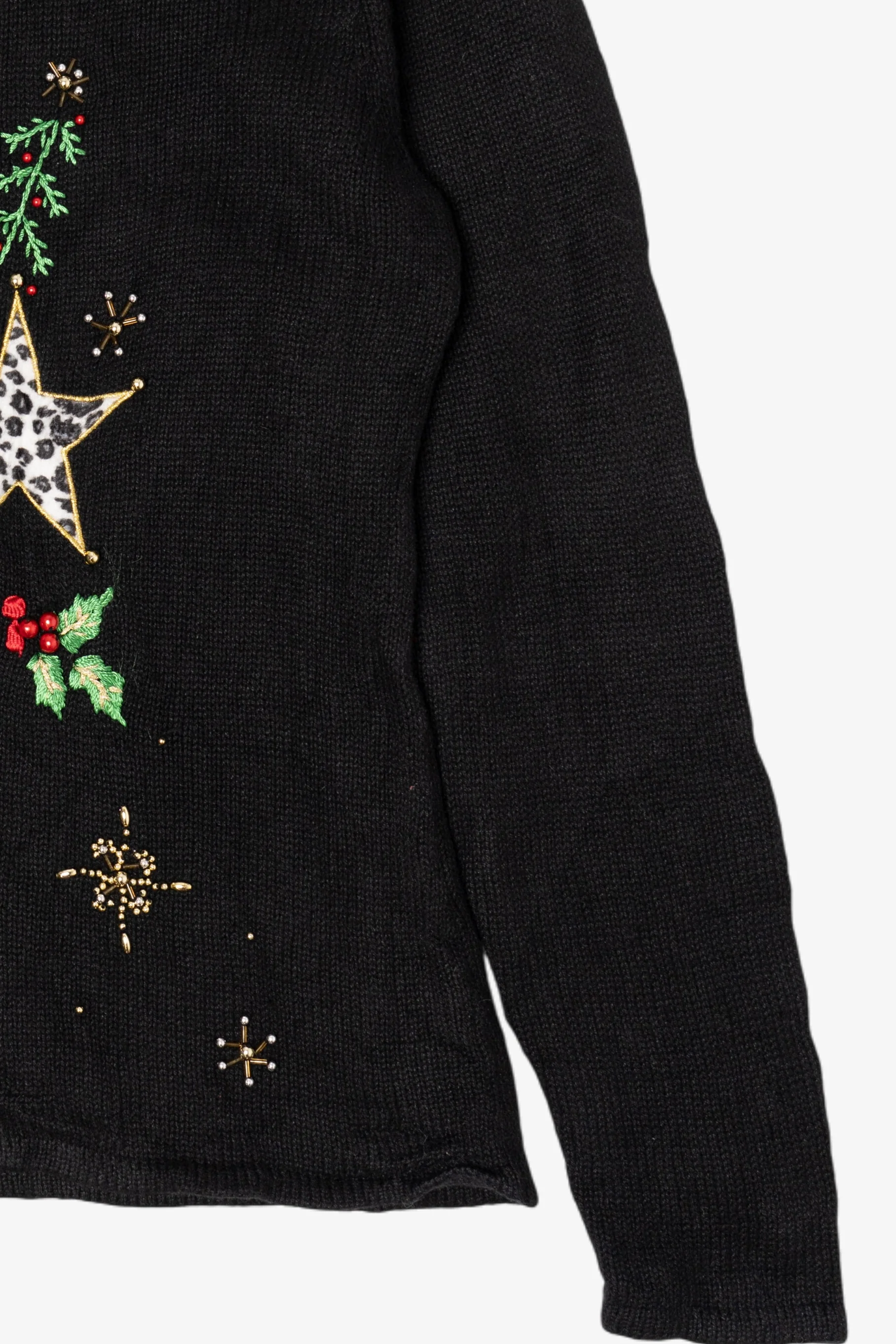 Vintage Y2k Lightweight Kikit Animal Print Stars Ugly Christmas Pullover (2000s) - Image 6