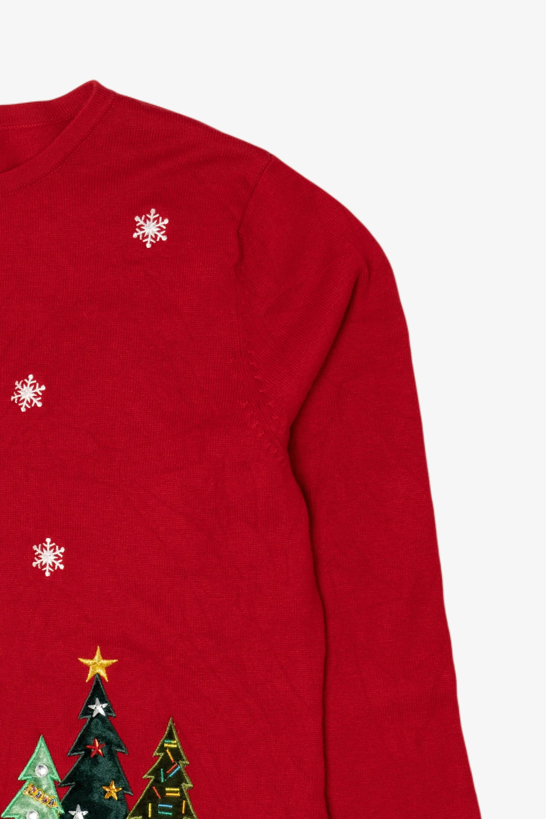 Vintage Y2k Lightweight Trees Ugly Christmas Cardigan (2000s) - Image 4