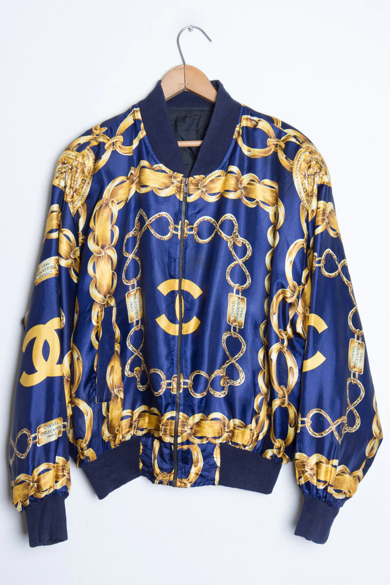 Wannabe Chanel Chain Bomber Jacket - Image 2
